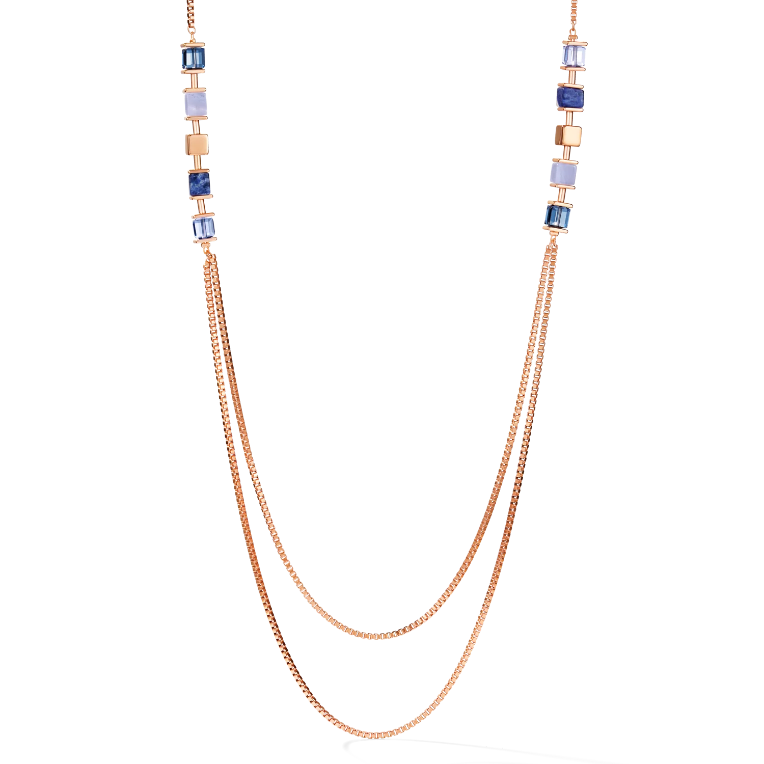 Collier GeoCUBE® & chaîne large bleu - Image 4