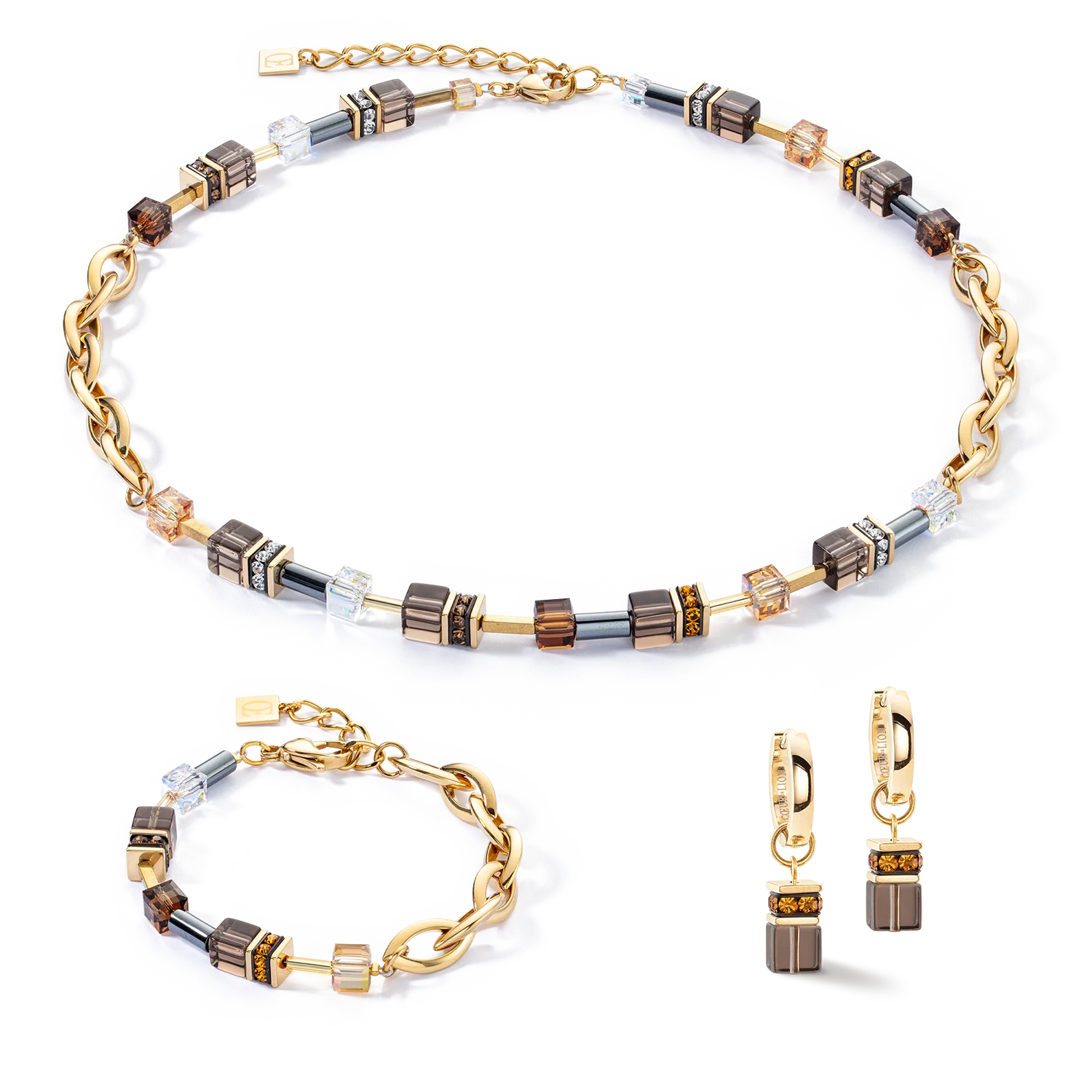 Collier GeoCUBE® Chunky Chain or-brun - Image 3