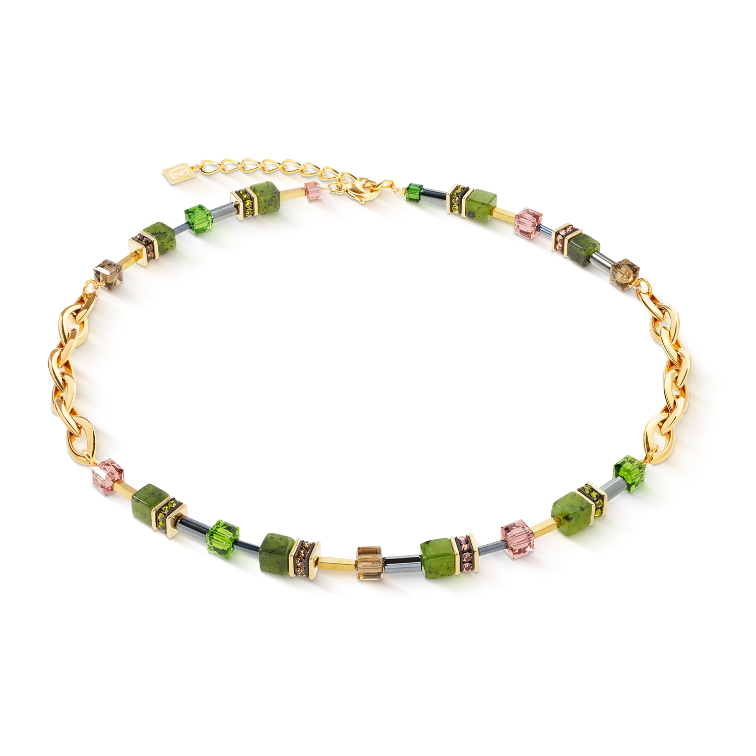 Collier GeoCUBE® Chunky Chain or-vert