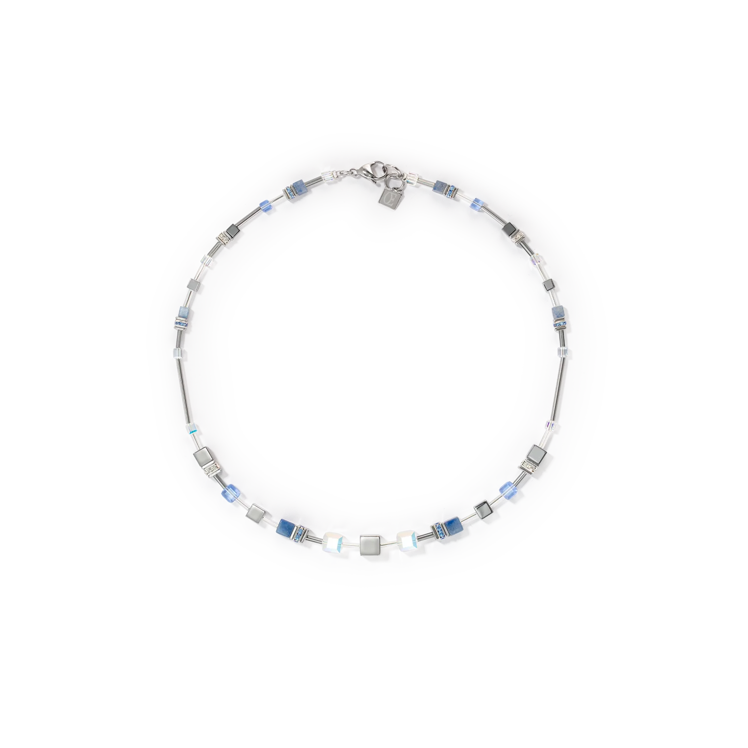Collier GeoCUBE® Fusion Chain argent bleu - Image 5