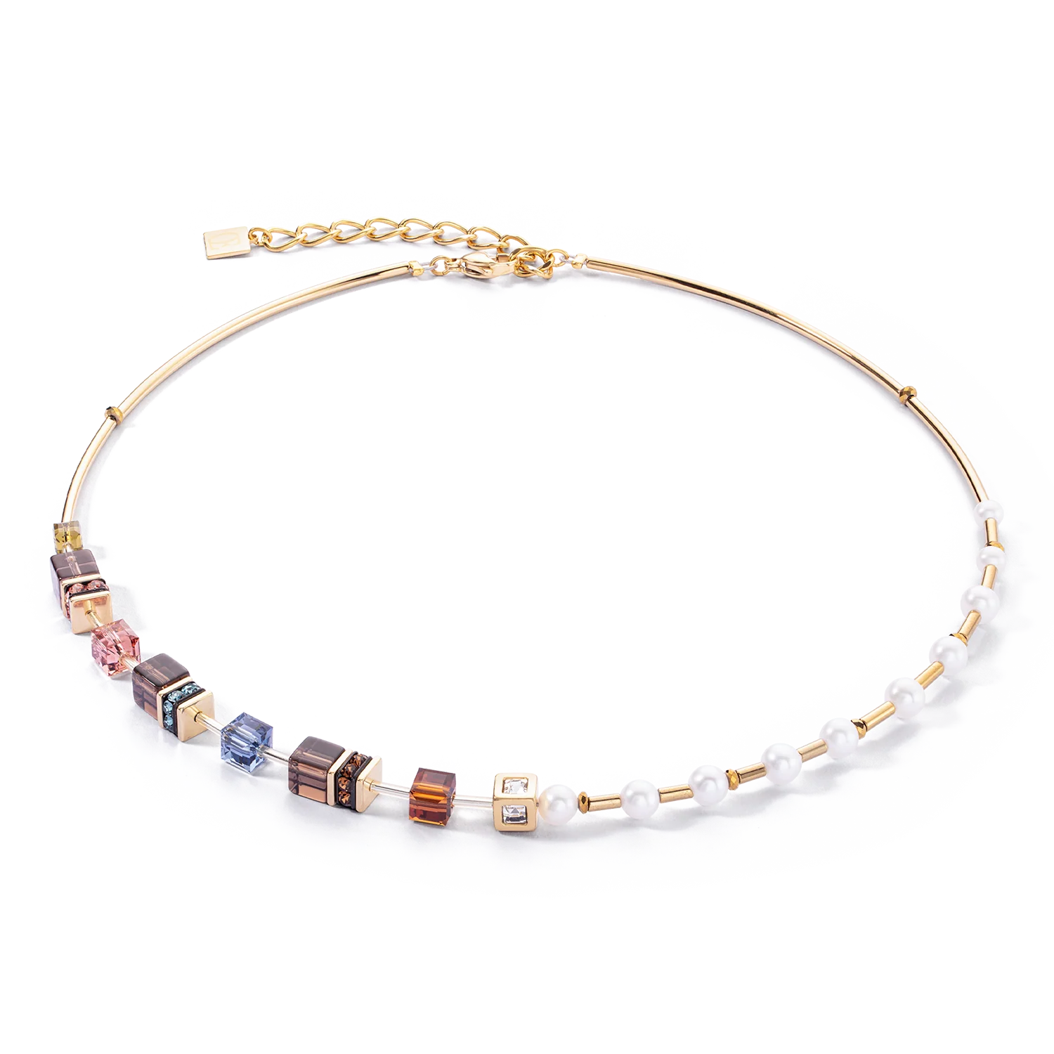 Collier GeoCUBE® Fusion Precious Pearl Mix or-automne
