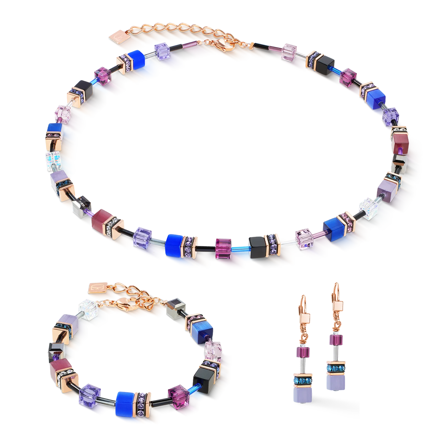 Collier GeoCUBE® Iconic Blue Moon or rose - Image 3