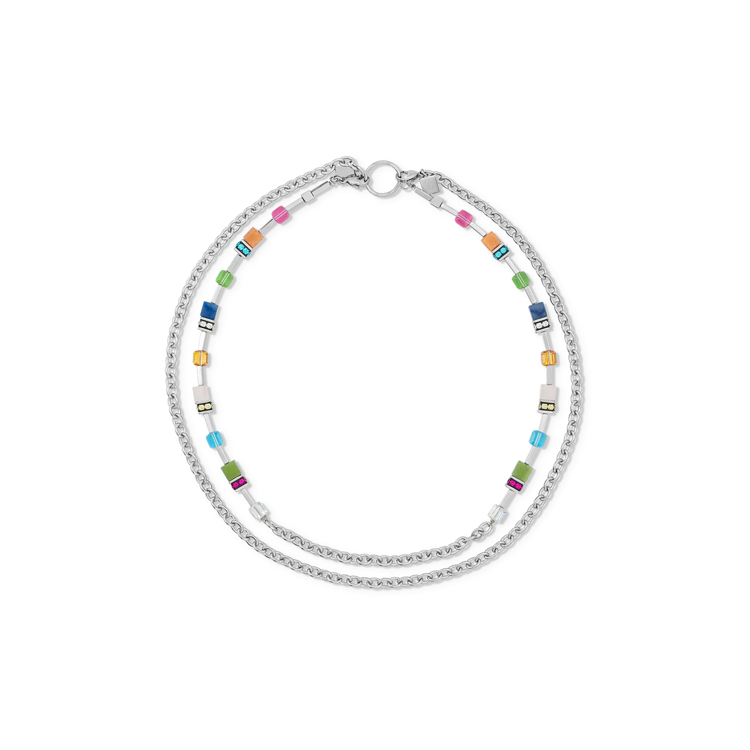 Collier GeoCUBE® Iconic Boho argent-multicolore