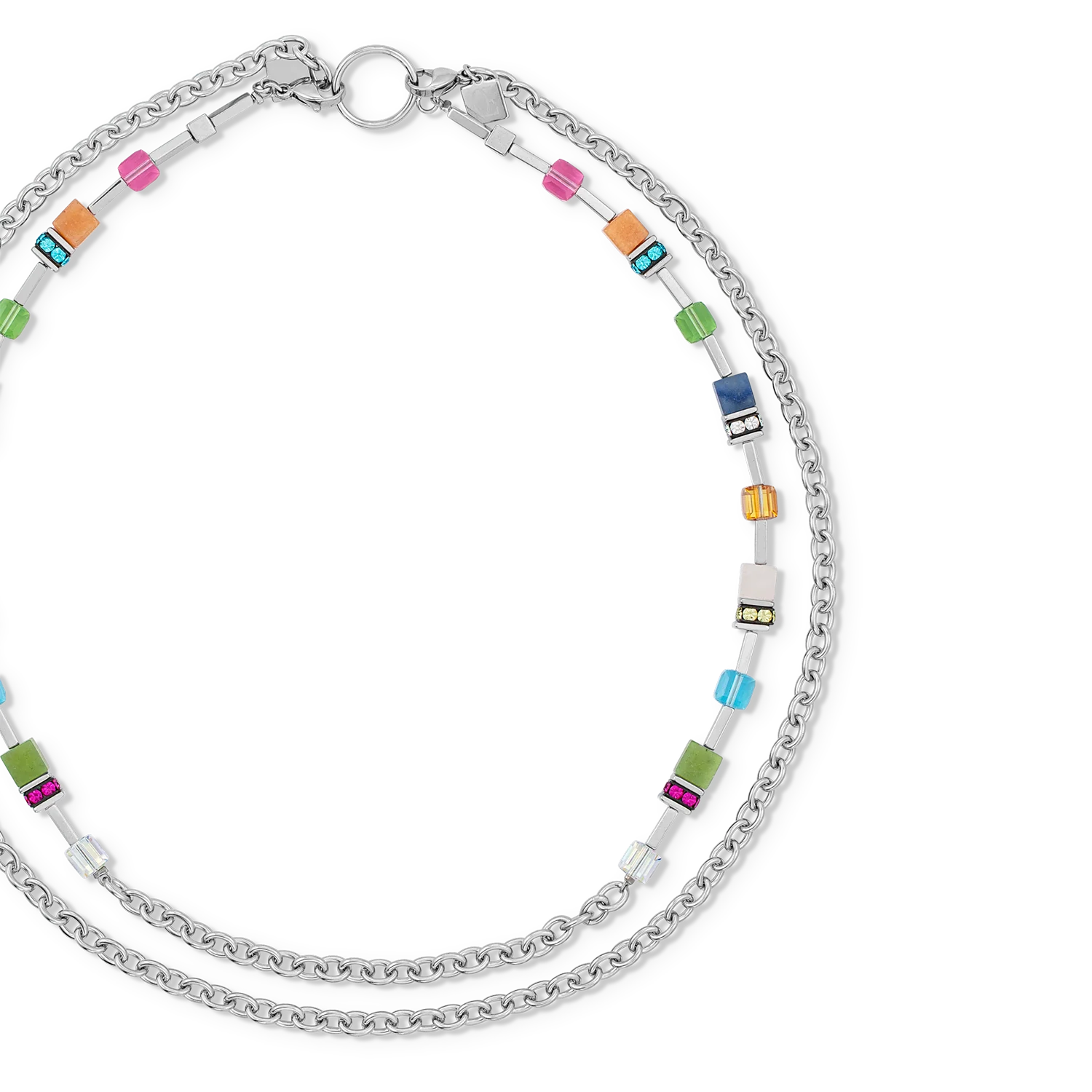 Collier GeoCUBE® Iconic Boho argent-multicolore - Image 2