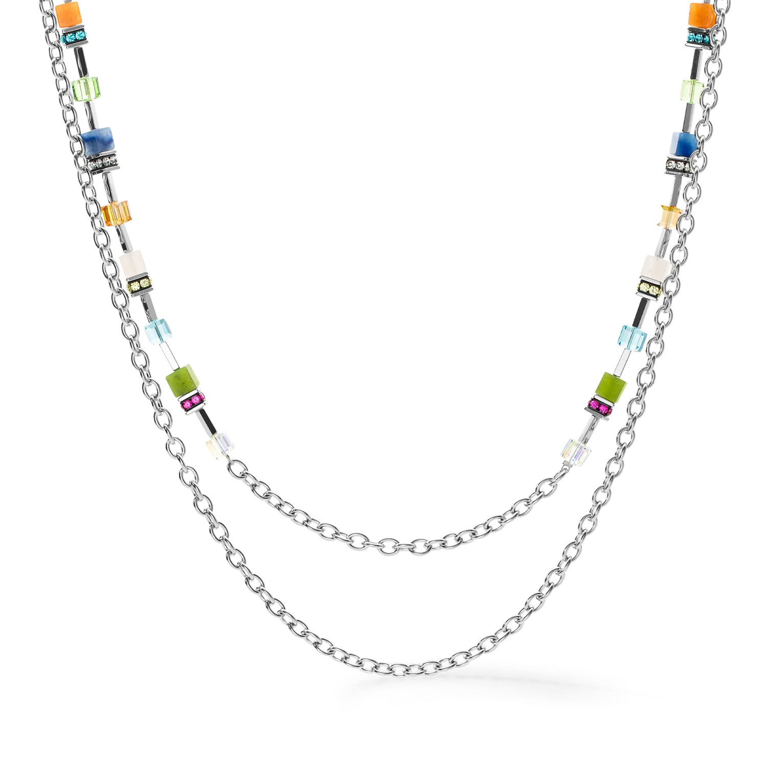 Collier GeoCUBE® Iconic Boho argent-multicolore - Image 4