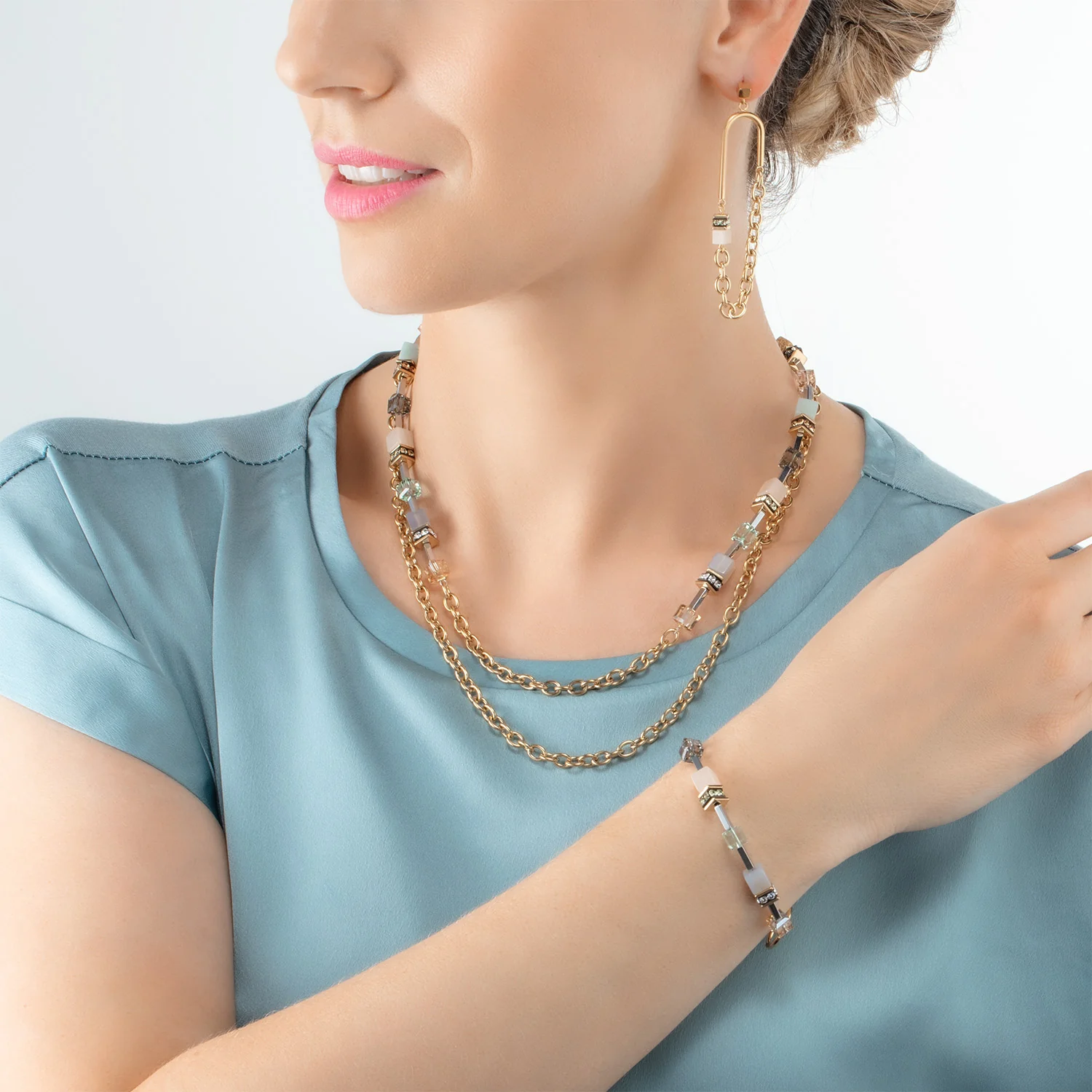 Collier GeoCUBE® Iconic Boho or-multicolore - Image 5