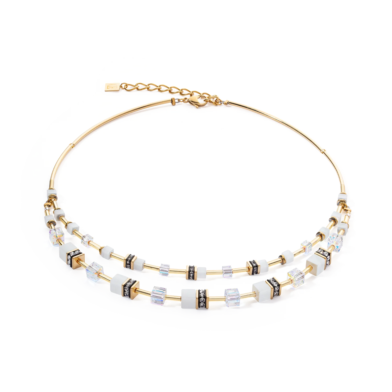 Collier GeoCUBE® Iconic Layer or-blanc