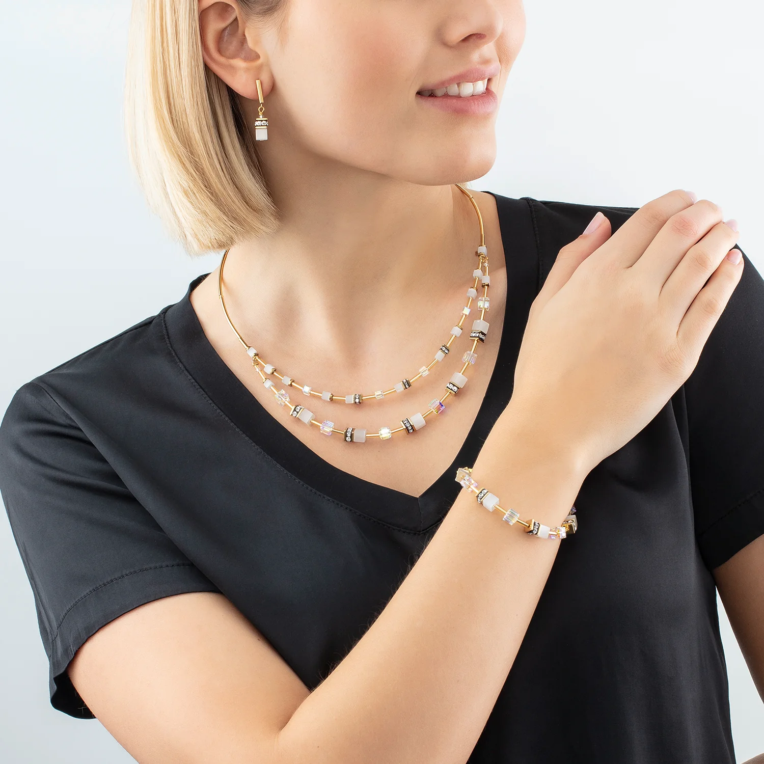 Collier GeoCUBE® Iconic Layer or-blanc - Image 4
