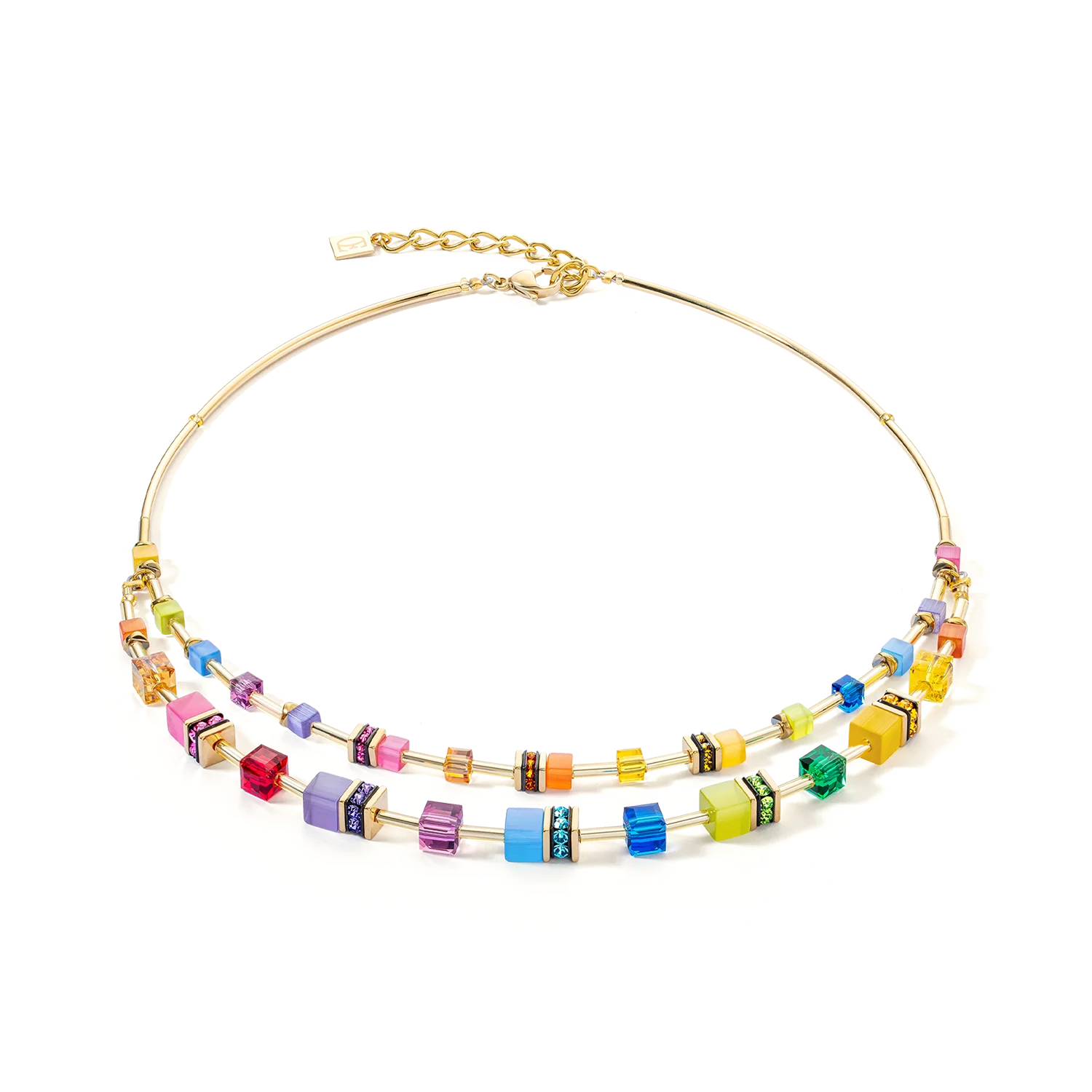 Collier GeoCUBE® Iconic Layer or-rainbow