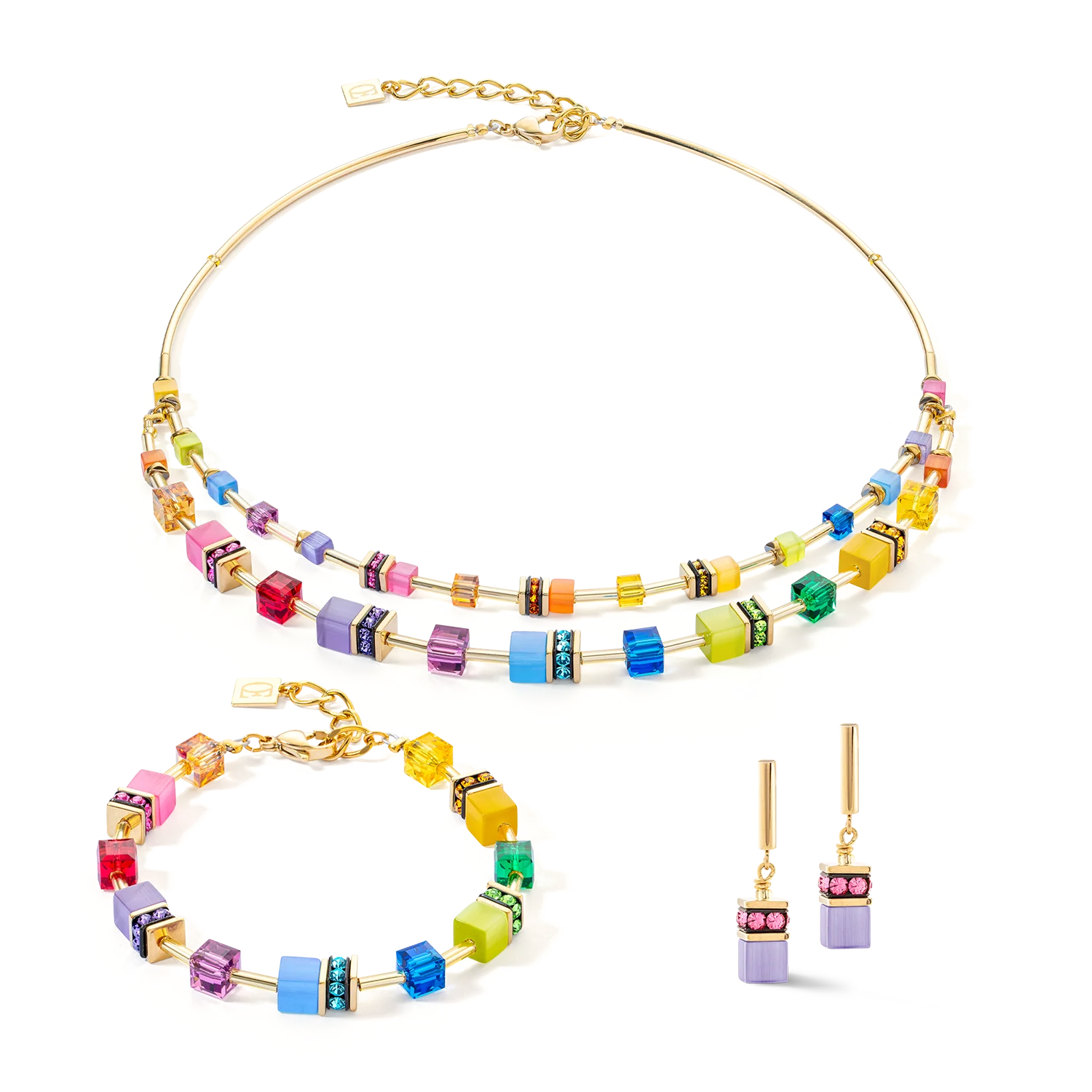 Collier GeoCUBE® Iconic Layer or-rainbow - Image 3
