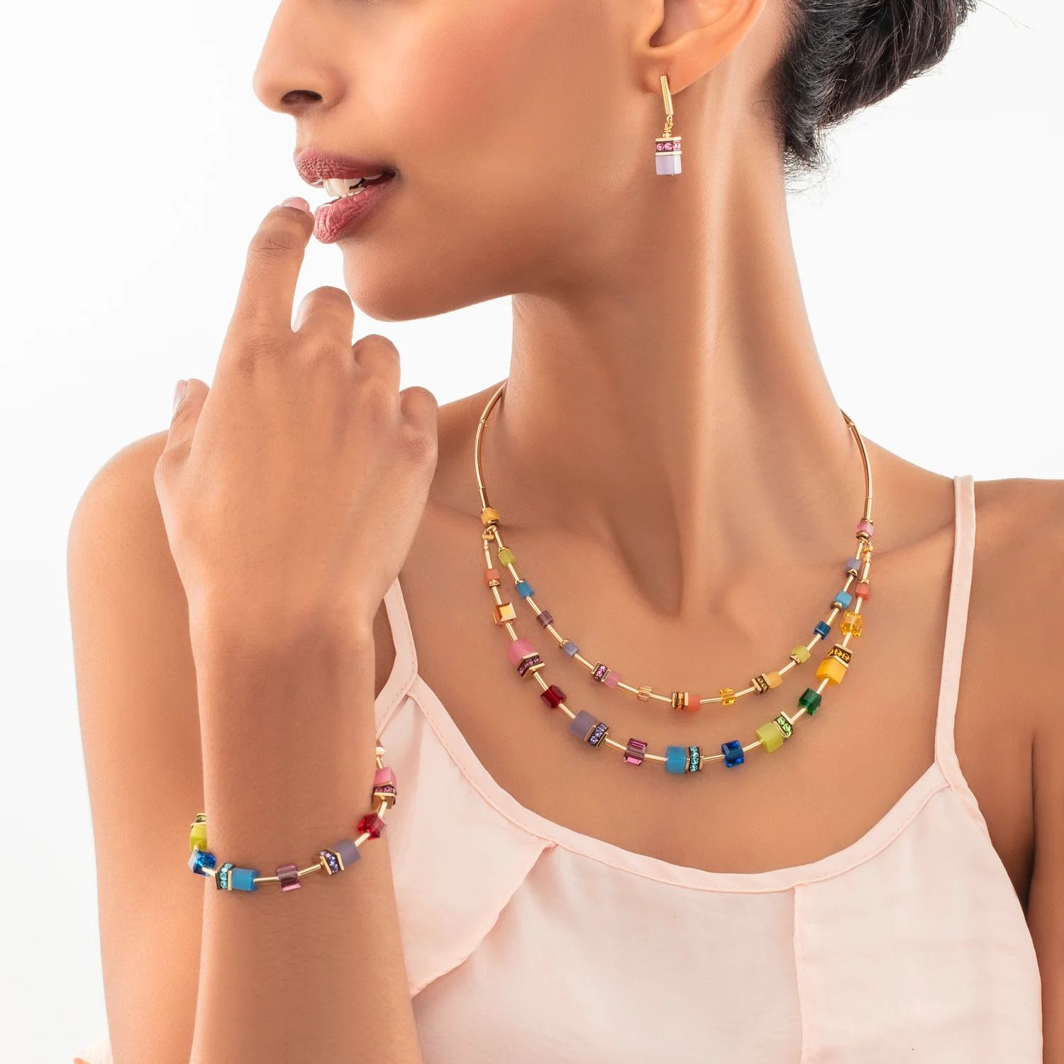 Collier GeoCUBE® Iconic Layer or-rainbow - Image 4