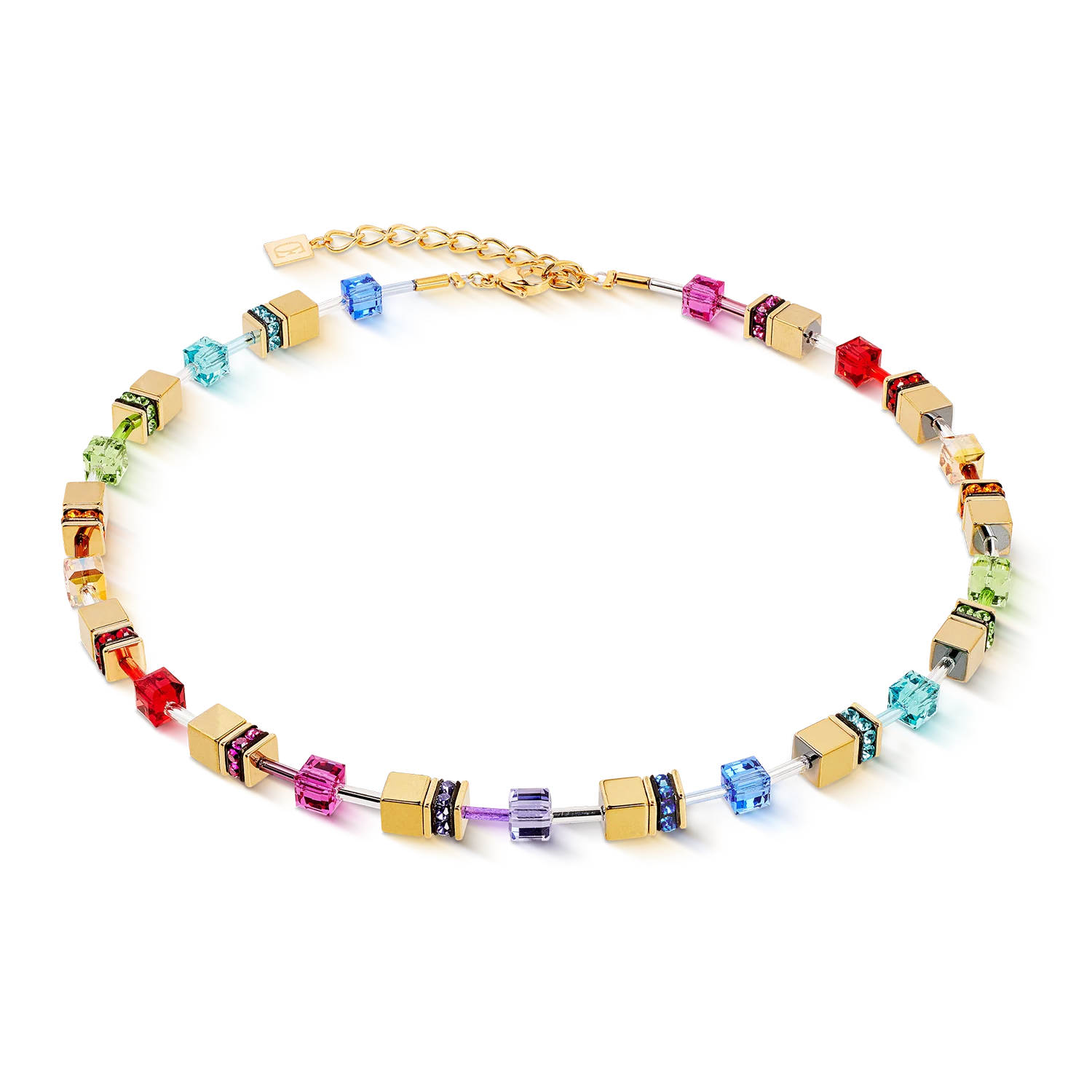 Collier GeoCUBE® Iconic Metallic Rainbow or