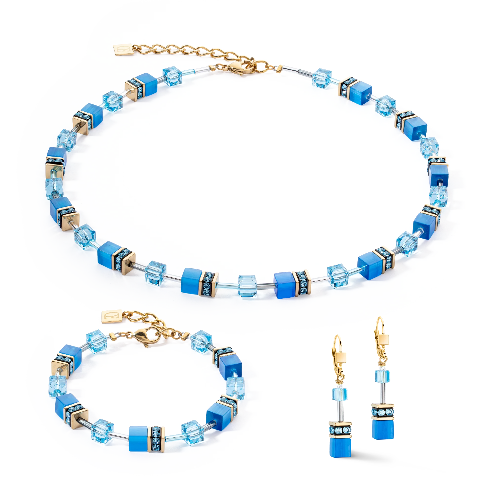 Collier GeoCUBE® Iconic Mono Or turquoise - Image 3