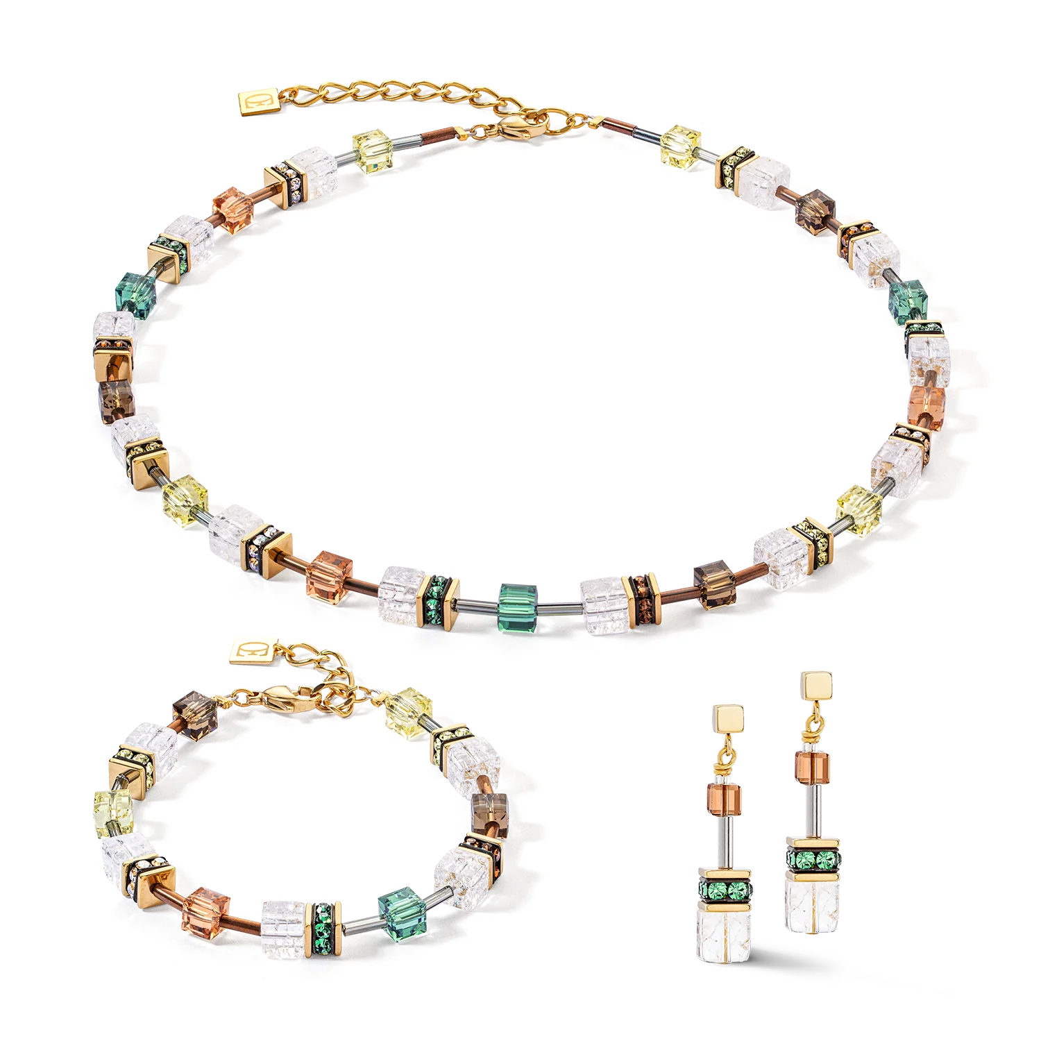 Collier GeoCUBE® Iconic Nature brun-blanc - Image 3