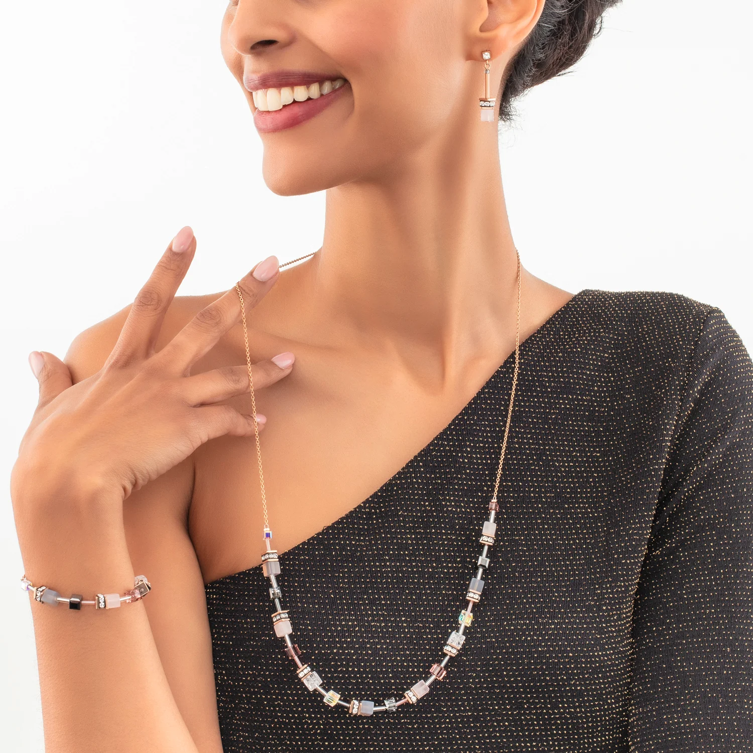 Collier GeoCUBE® Iconic Nature Chain rose - Image 4