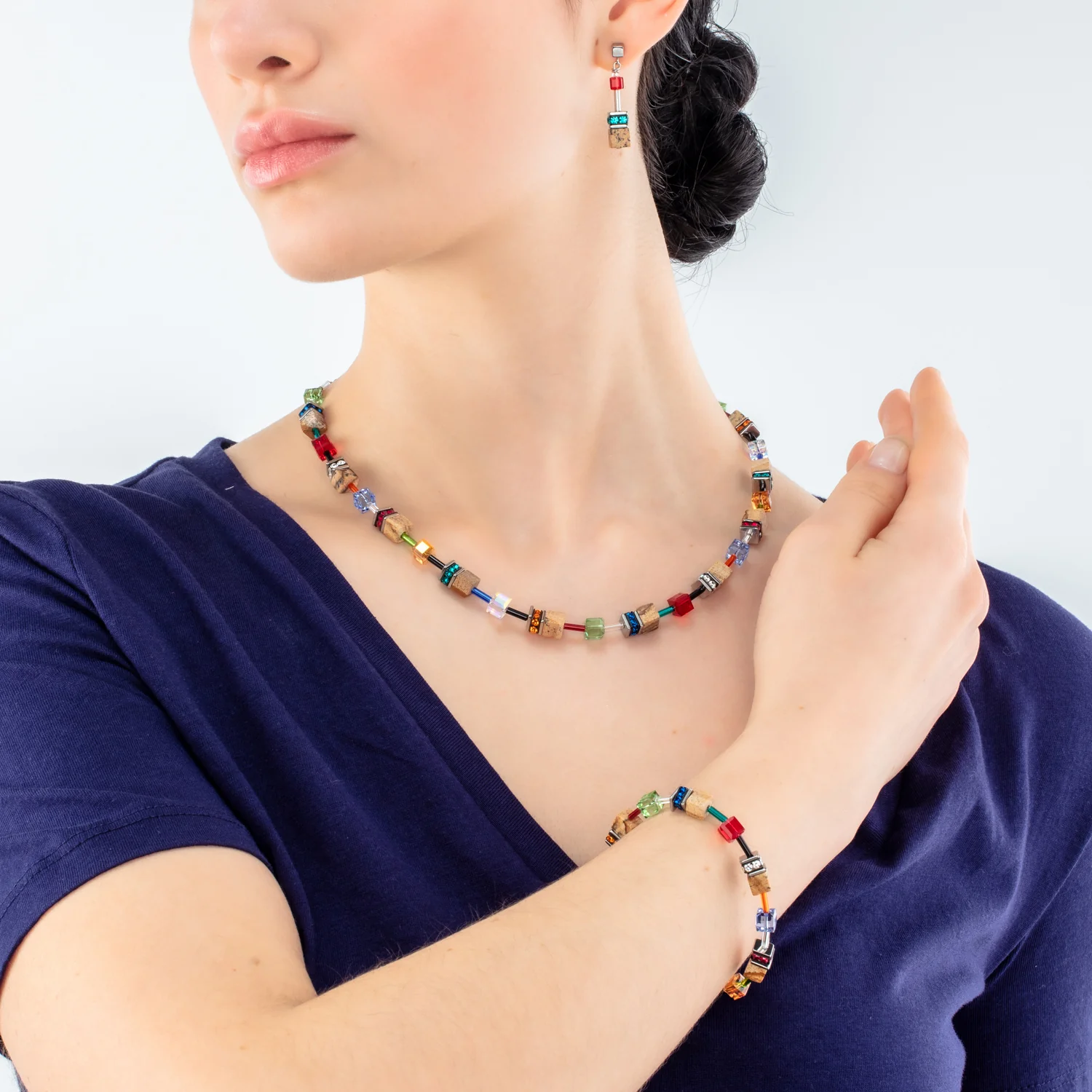 Collier GeoCUBE® Iconic Nature multicolore marron - Image 4