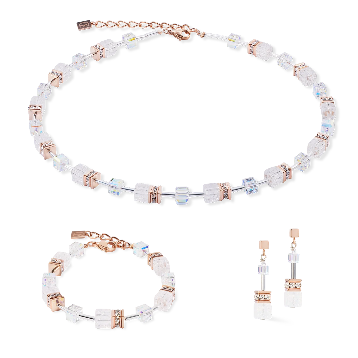 Collier GeoCUBE® Iconic Nature or-rose blanc - Image 3