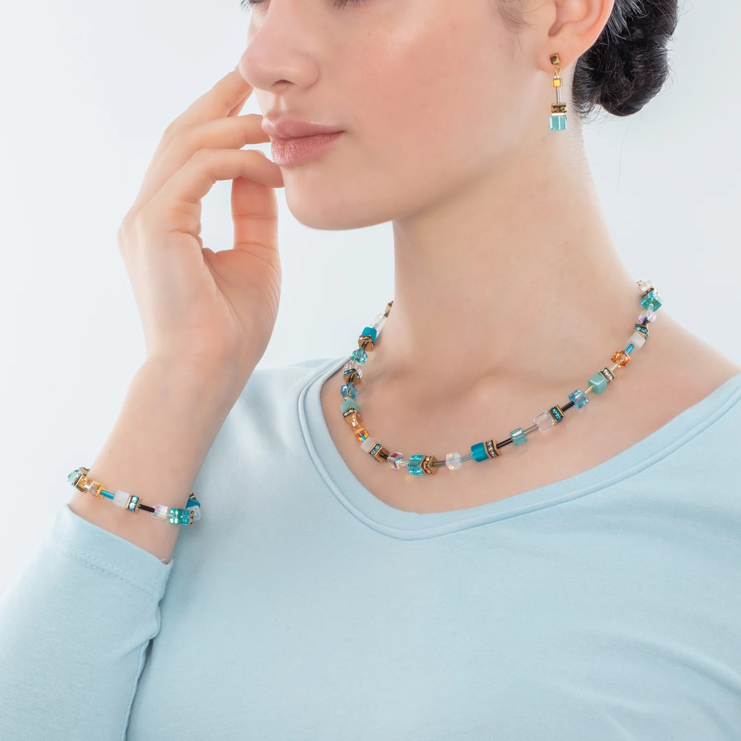 Collier GeoCUBE® Iconic or turquoise - Image 4
