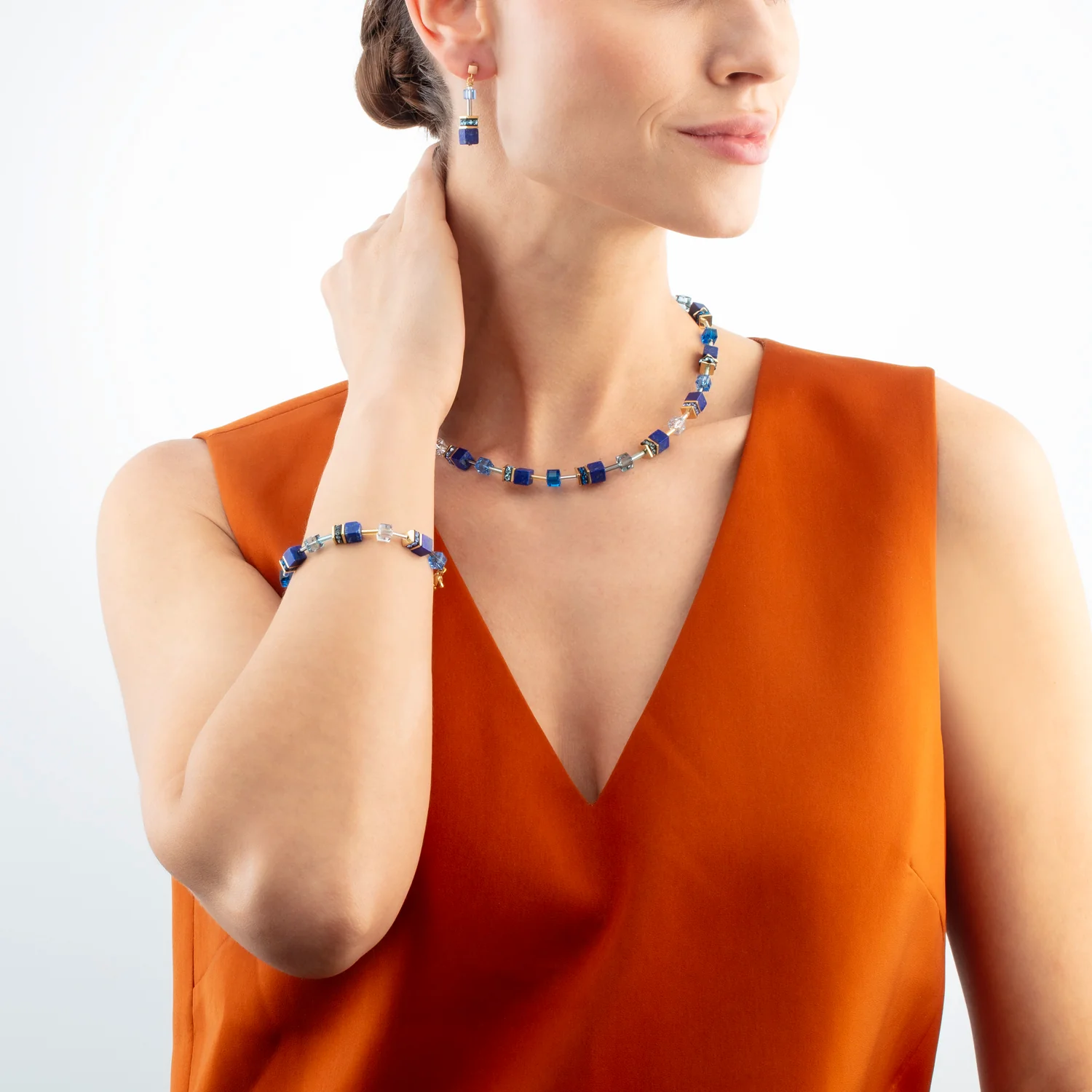 Collier GeoCUBE® Iconic Precious bleu - Image 4