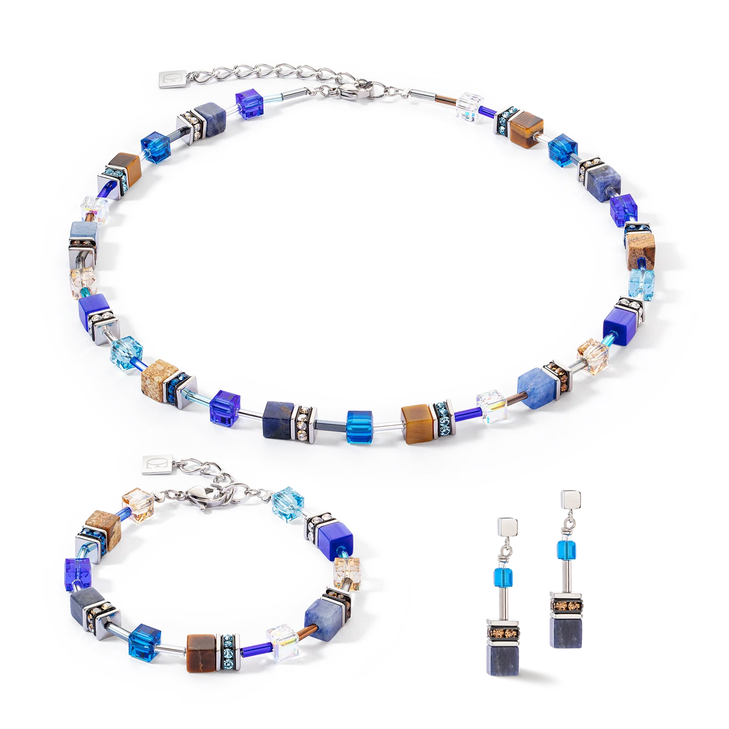 Collier GeoCUBE® Iconic Precious bleu-brun - Image 3