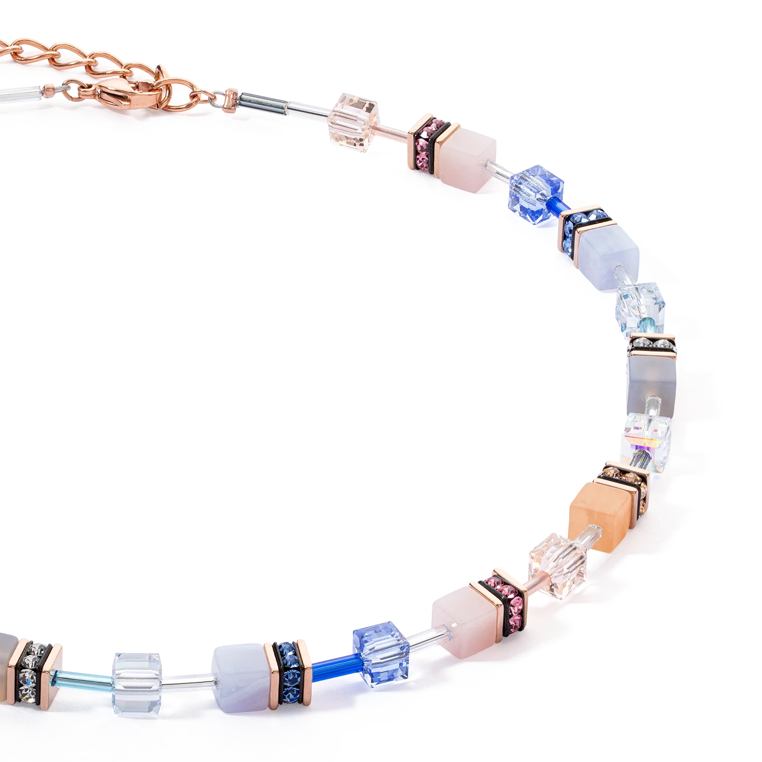 Collier GeoCUBE® Iconic Precious bleu clair-beige - Image 2