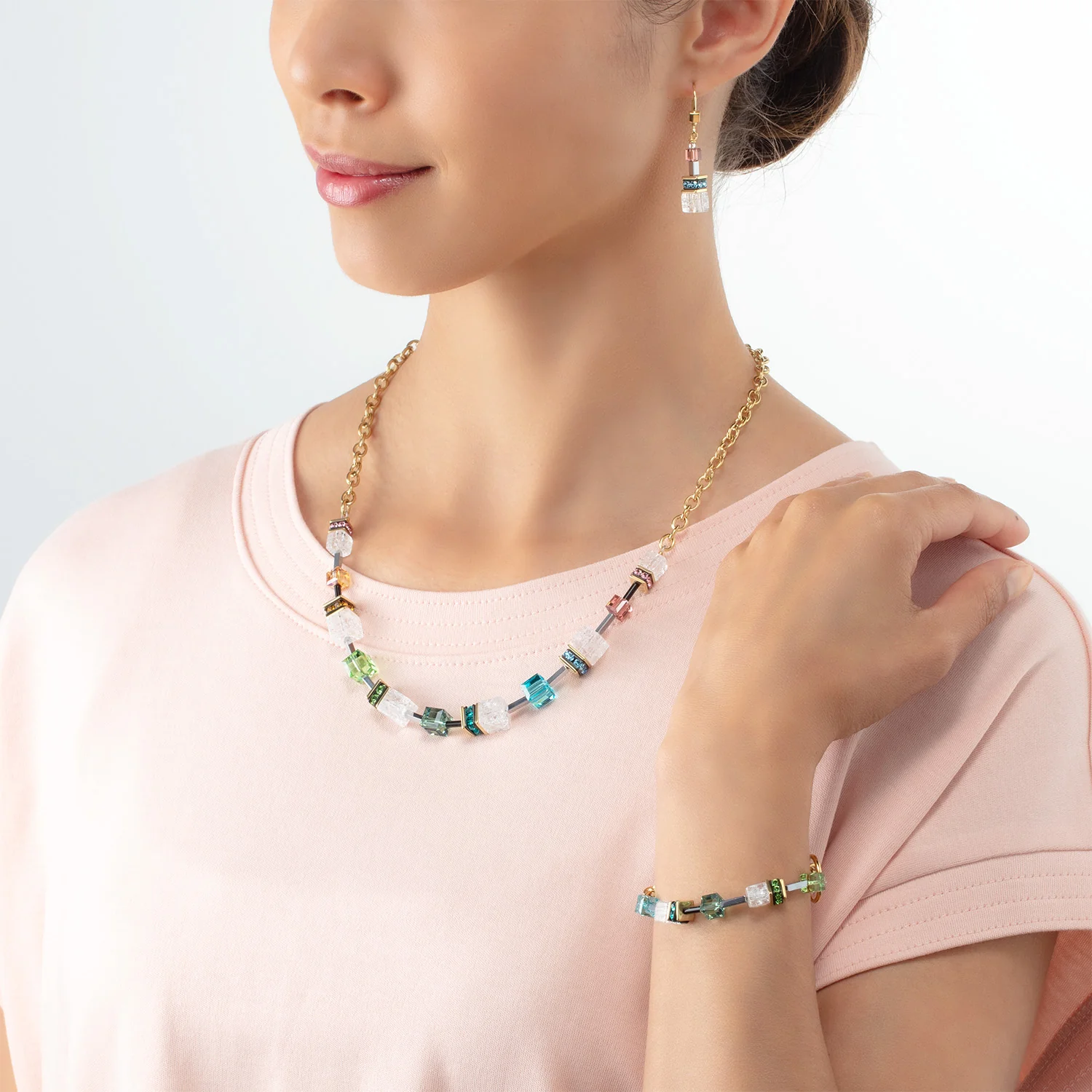 Collier GeoCUBE® Iconic Precious Chain or-multicolore - Image 4