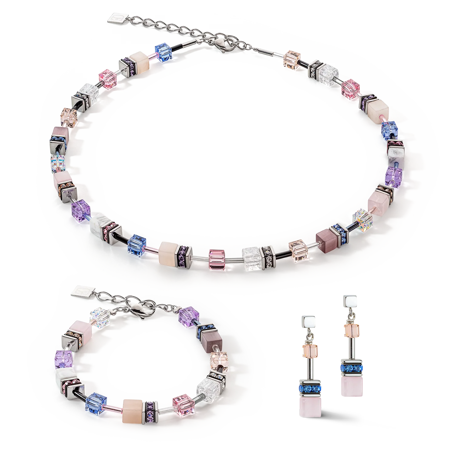 Collier GeoCUBE® Iconic Precious lilas-bleu - Image 3