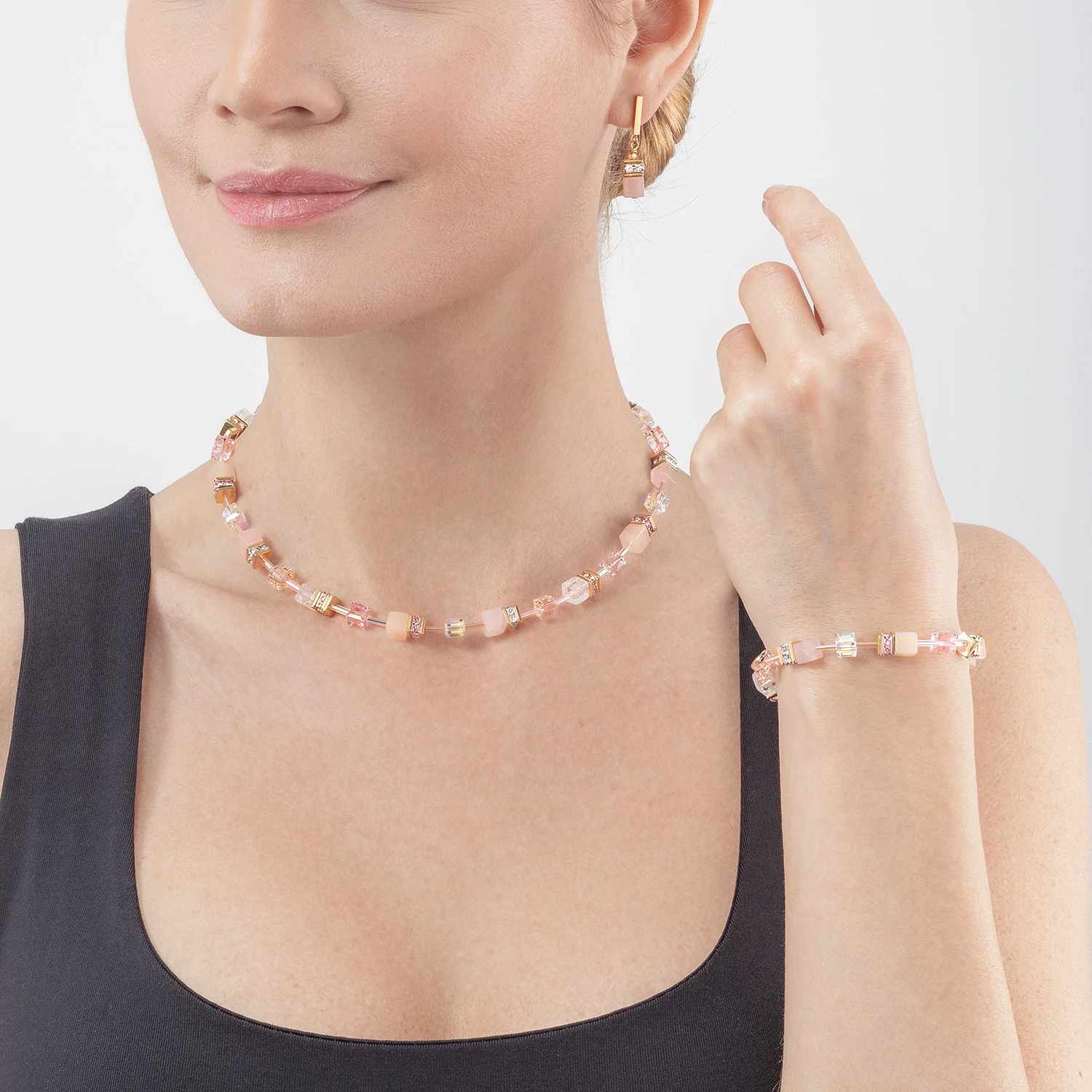 Collier GeoCUBE® Iconic Precious rose clair - Image 4
