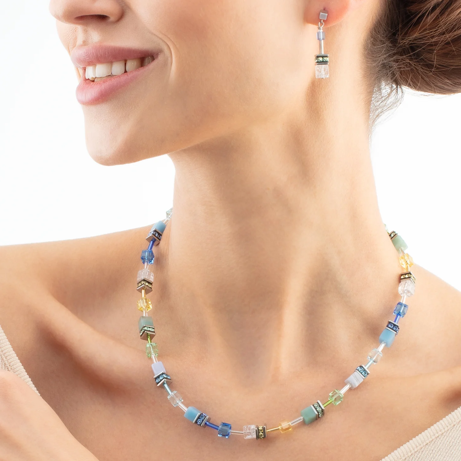 Collier GeoCUBE® Iconic Precious vert aqua - Image 4