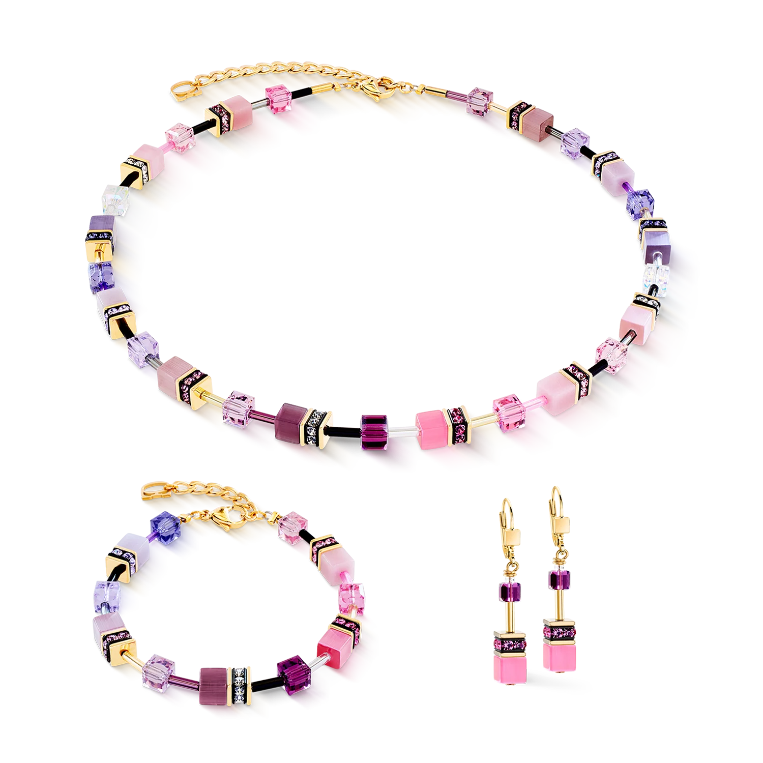 Collier GeoCUBE® Iconic rose lilas - Image 3