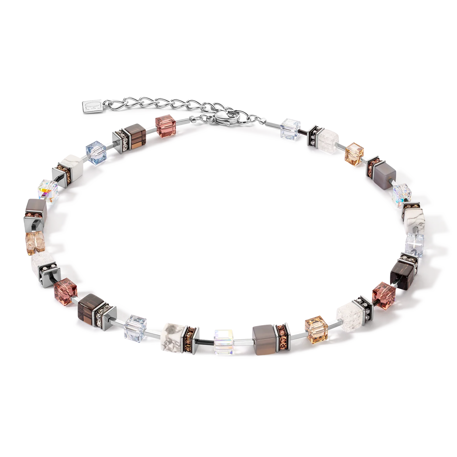 Collier GeoCUBE® Iconic Statement Precious cognac-beige