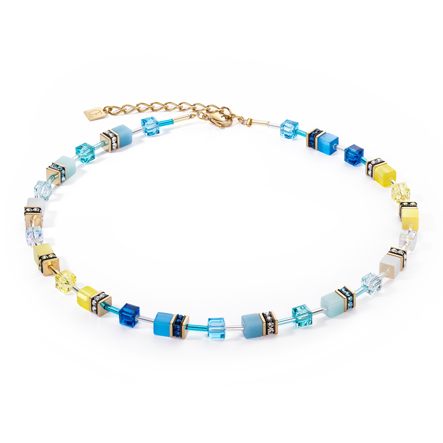 Collier GeoCUBE® Iconic turquoise-jaune