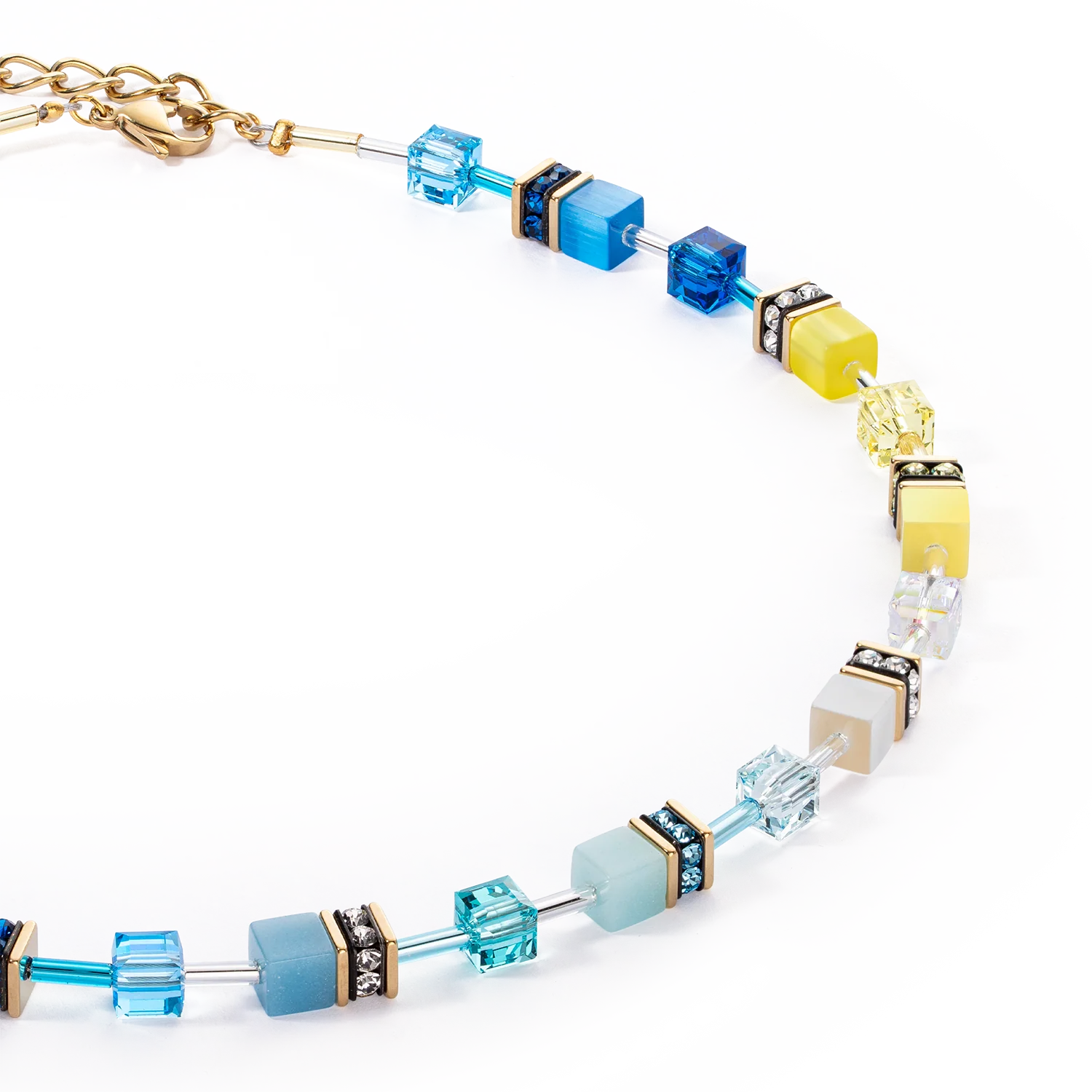 Collier GeoCUBE® Iconic turquoise-jaune - Image 2