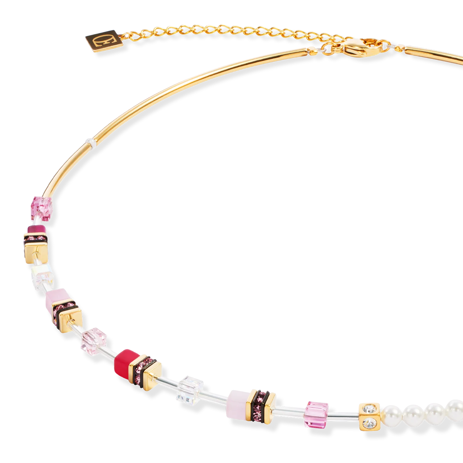 Collier GeoCUBE® Mini Fusion Pearls or-rose - Image 2
