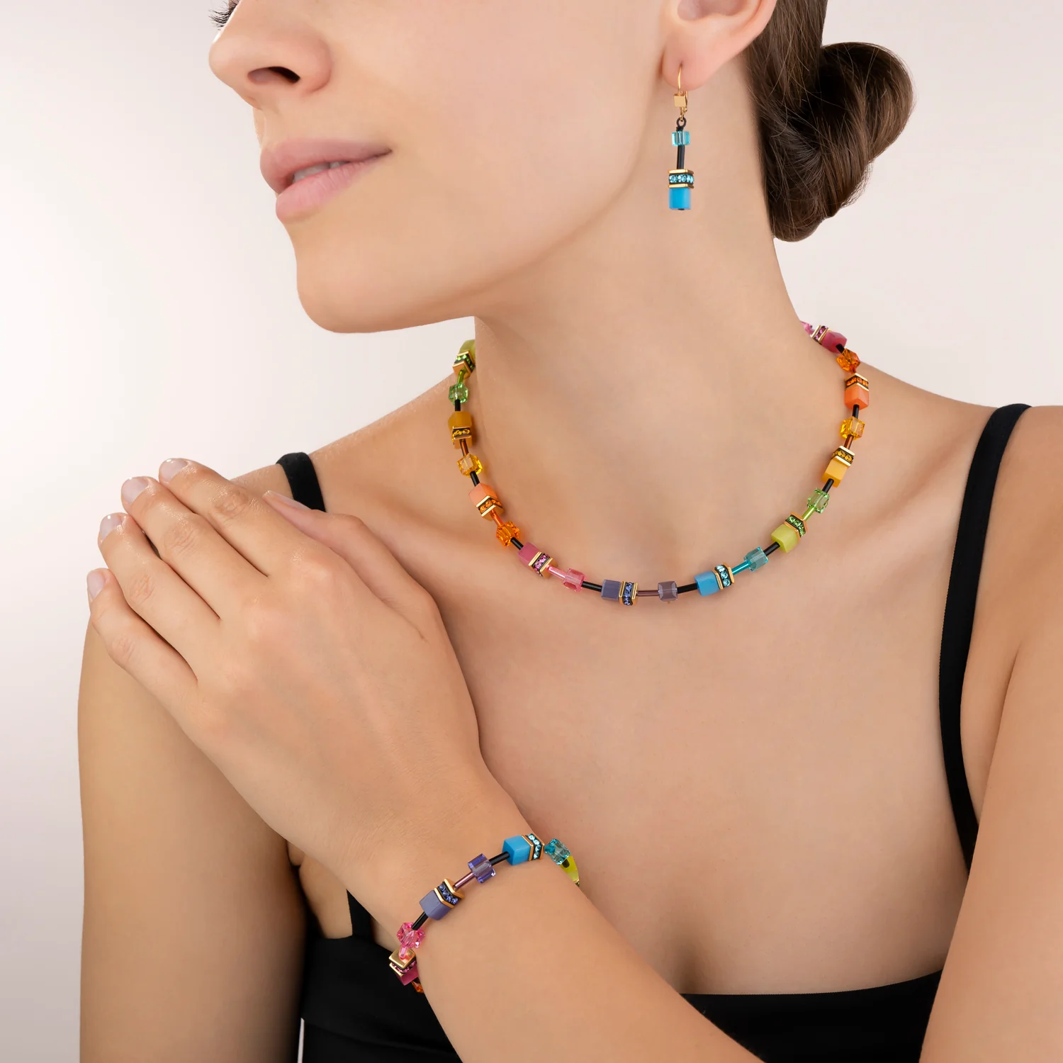 Collier GeoCUBE® multicolore rainbow gold - Image 4