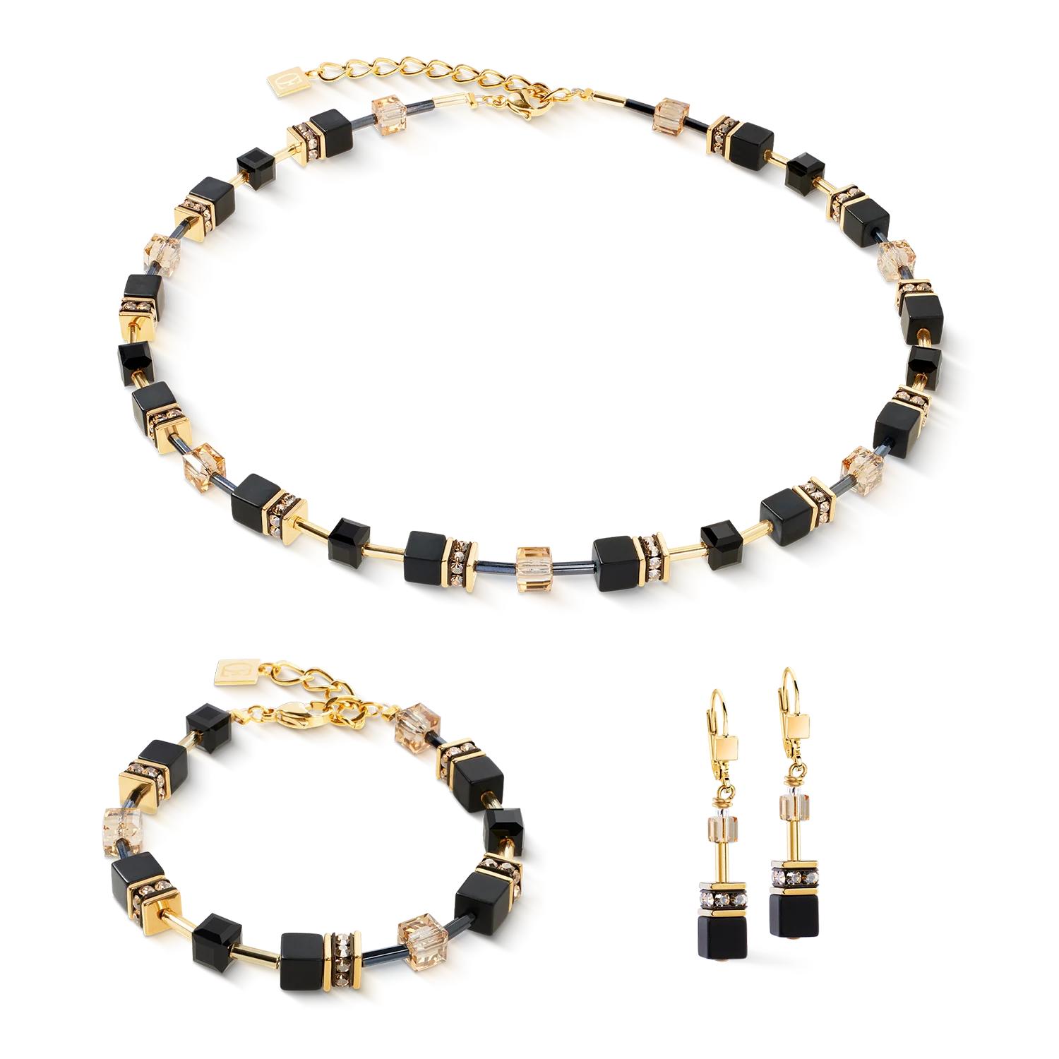 Collier GeoCUBE® Onyx noir-or - Image 3