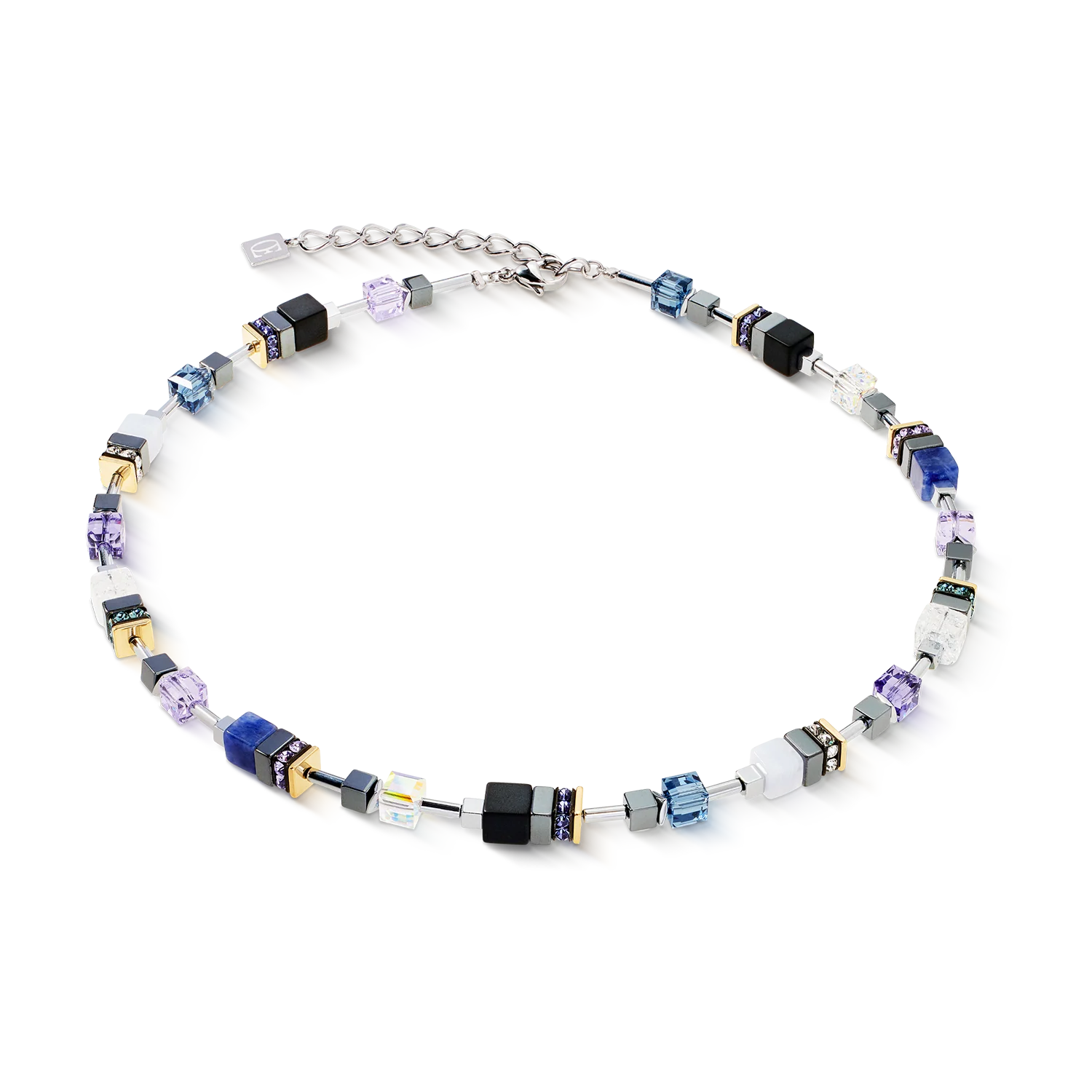 Collier GeoCUBE® Precious Motion Blue Moon bicolore