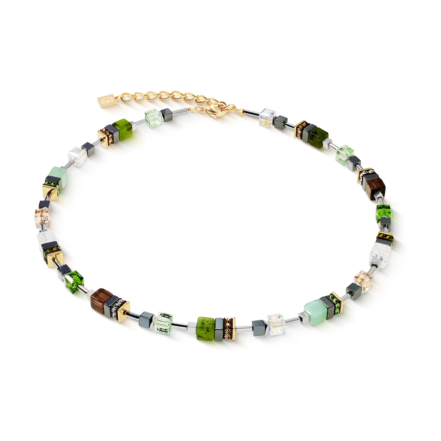 Collier GeoCUBE® Precious Motion Forest Light or