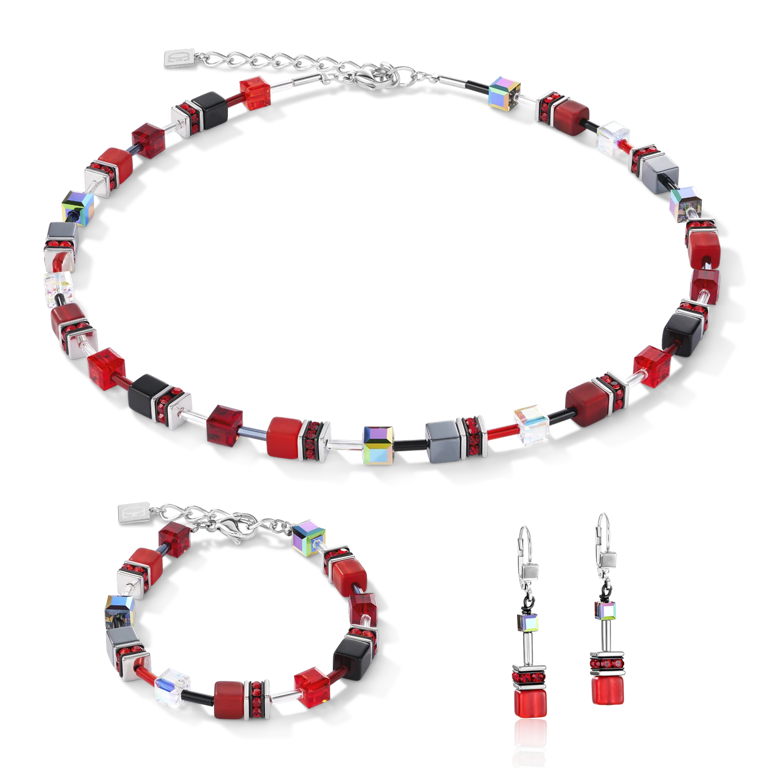 Collier GeoCUBE® rouge-hématite - Image 3