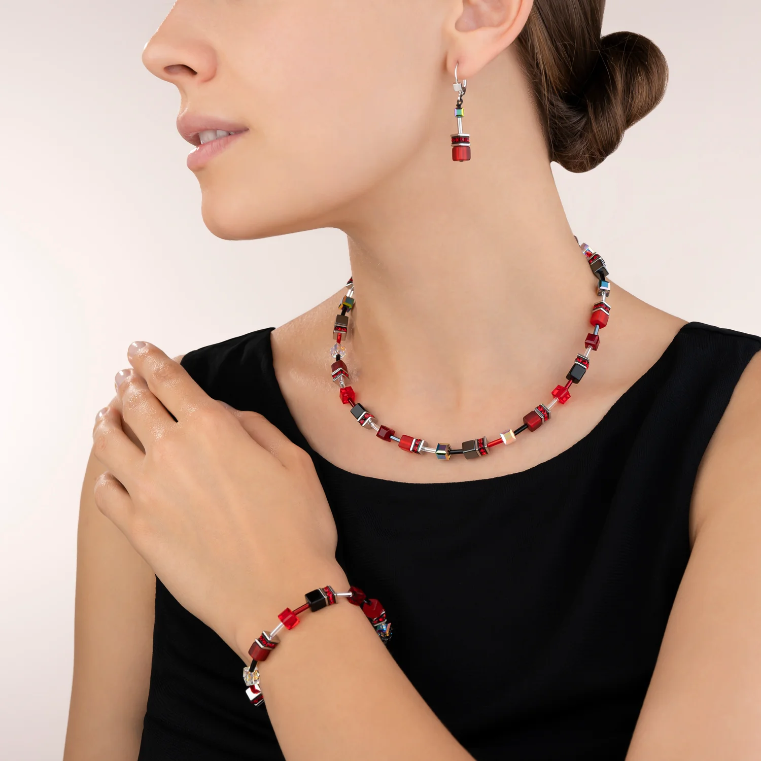 Collier GeoCUBE® rouge-hématite - Image 4
