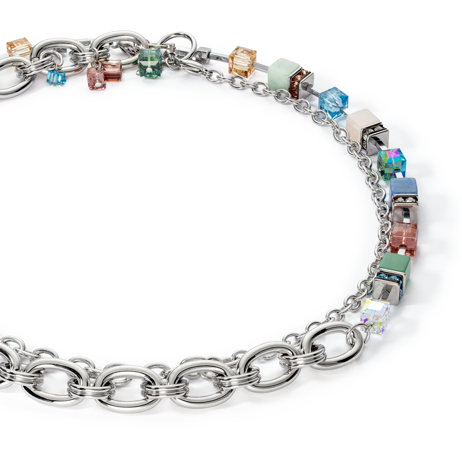 Collier GeoCUBE® Statement Precious Chunky Chain Multiwear 35 multicolore - Image 2