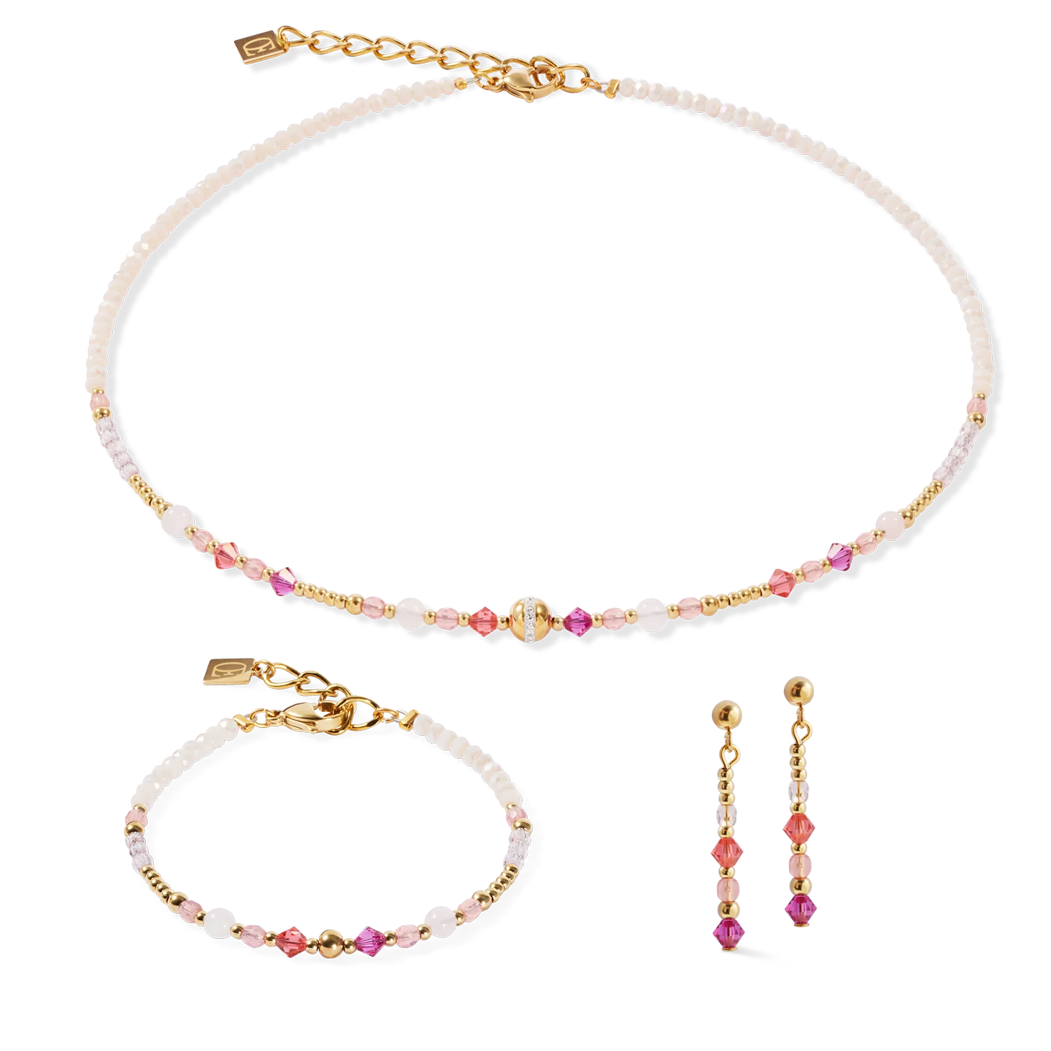 Collier Golden Sphere Shape Mix rose - Image 3