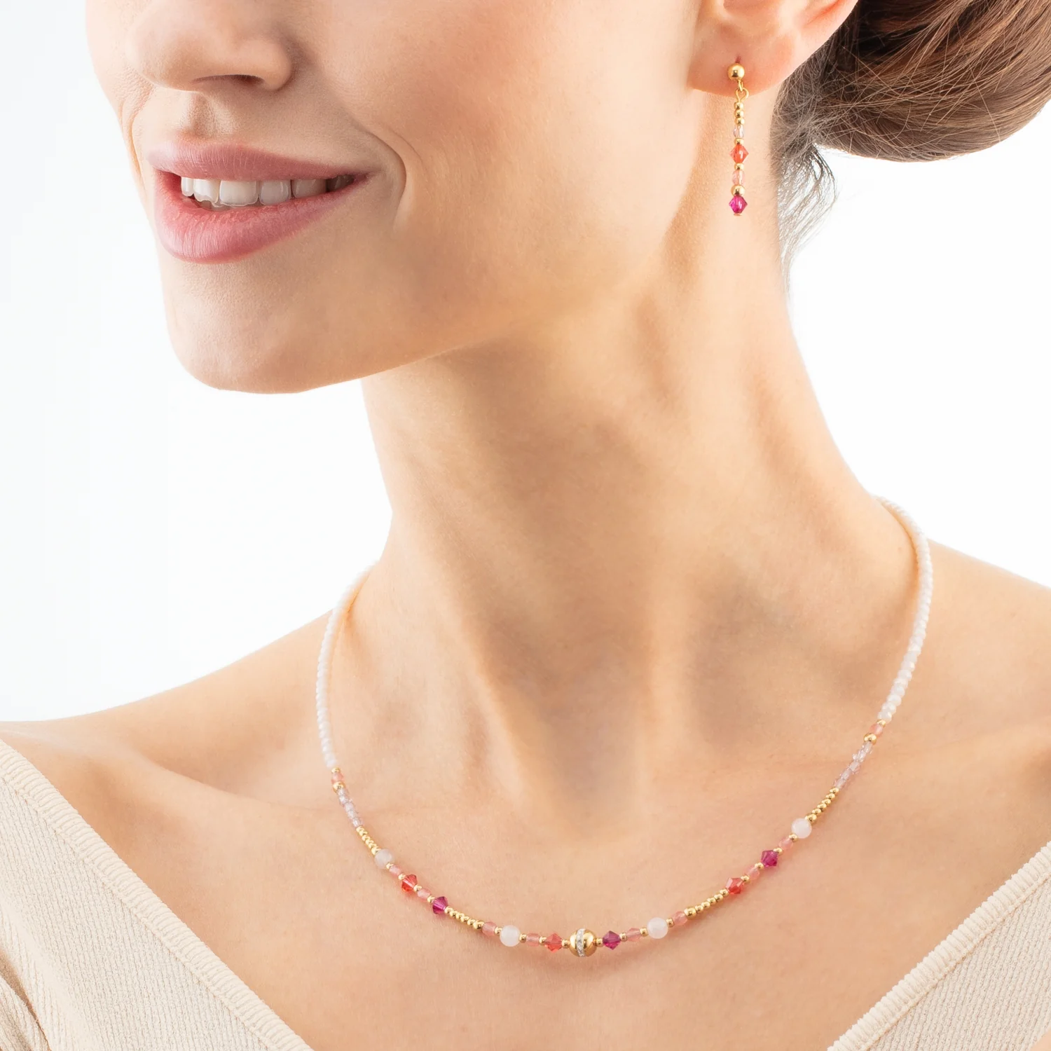 Collier Golden Sphere Shape Mix rose - Image 4