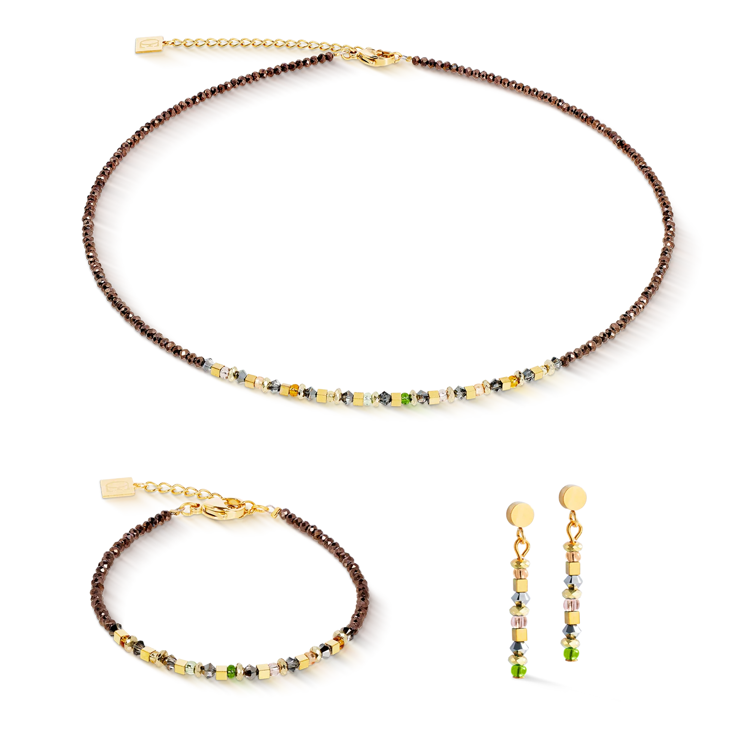 Collier golden Whisper marron-olive - Image 3