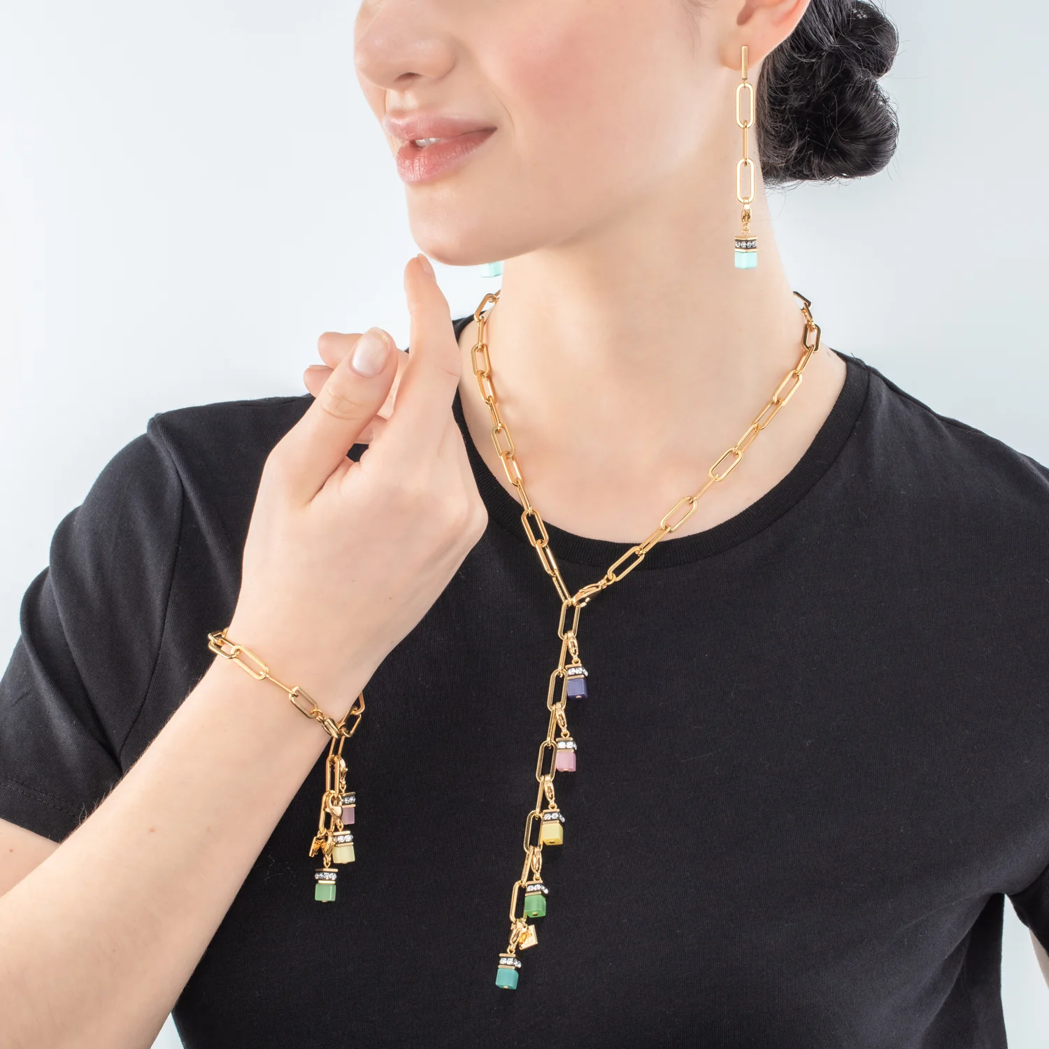 Collier Happy Iconic Cube Charms or pastel - Image 4