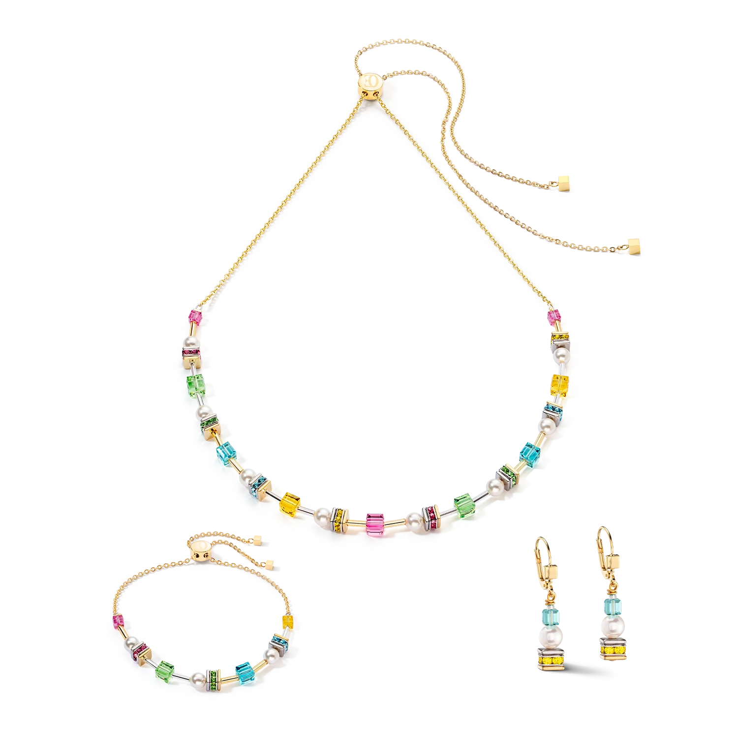 Collier Joyful Cubes & Pearls multicolor - Image 3