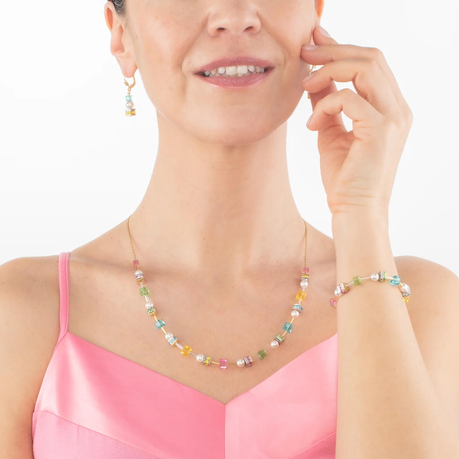 Collier Joyful Cubes & Pearls multicolor - Image 4