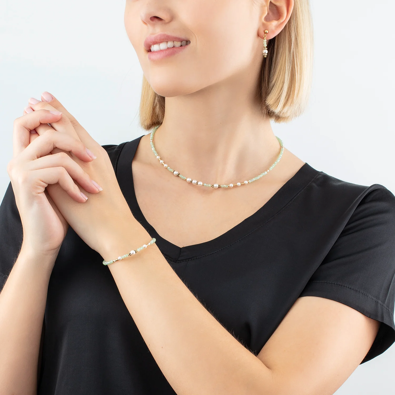 Collier Little Twinkle Pearl Mix vert clair - Image 4