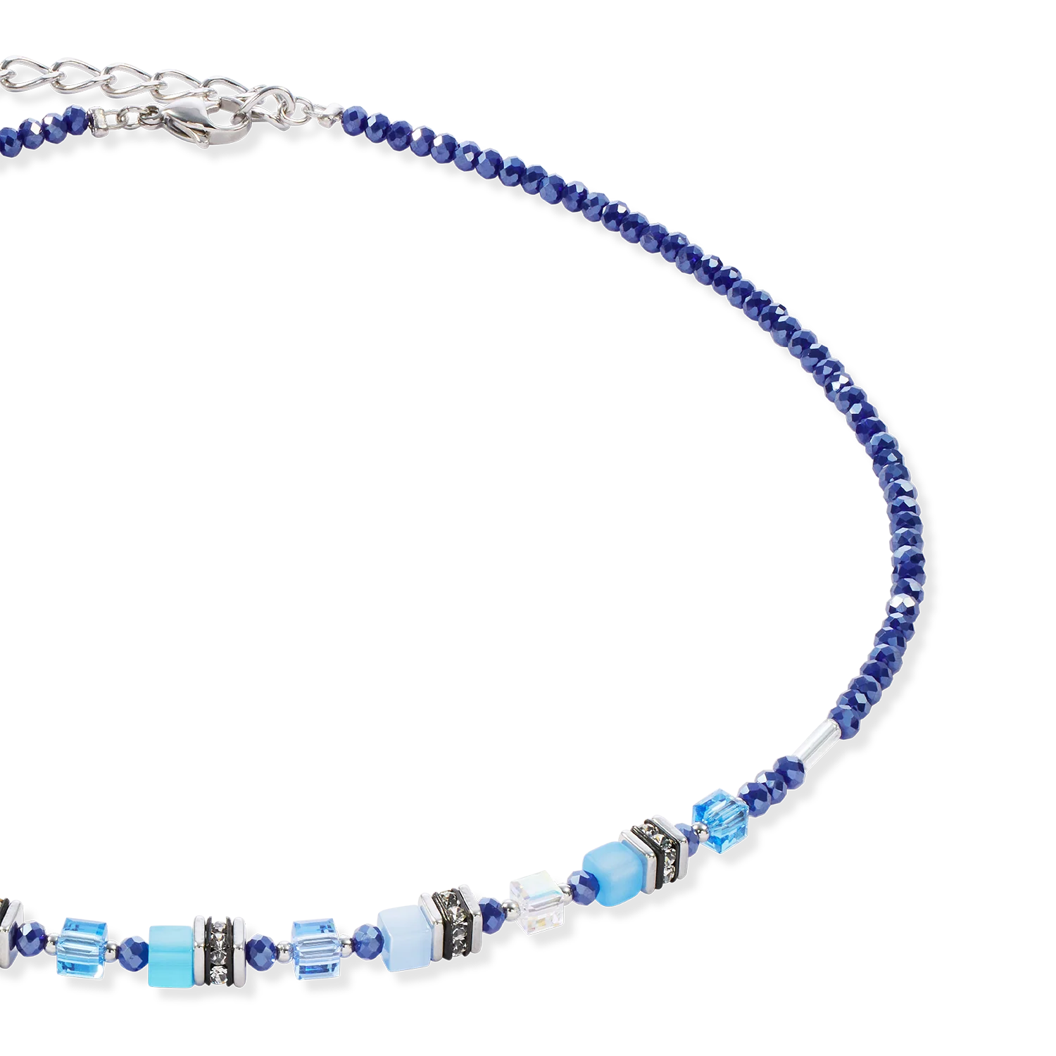 Collier Mini Cubes bleu - Image 2