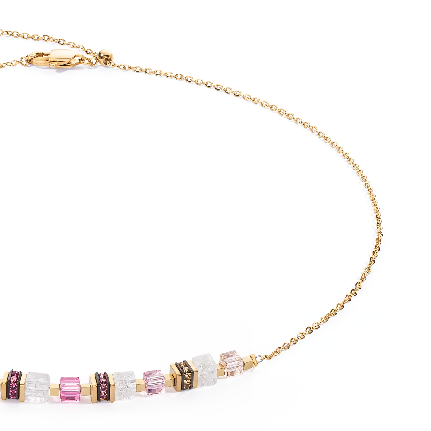 Collier Mini Cubes & Chain or-rose - Image 2